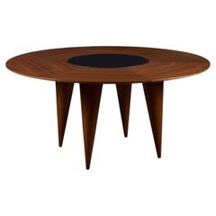 Teak Dining Table with Lazy Susan for Sun Cabinet Company