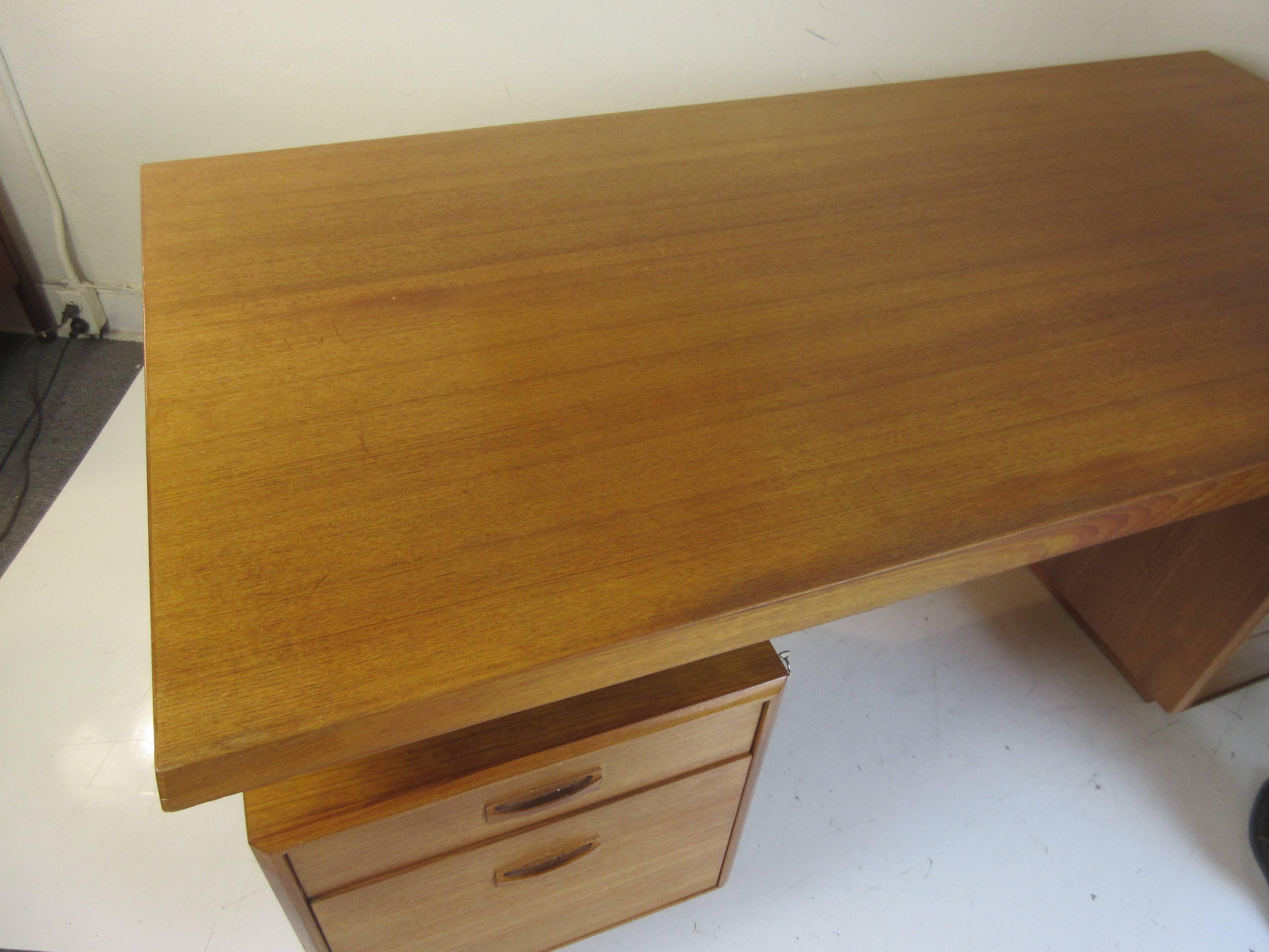 Canadian Teak Double Pedestal Desk