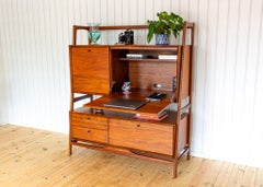 Teak Double Sideboard Danish Mid Century Style Desk Display Stand Media Unit MCM