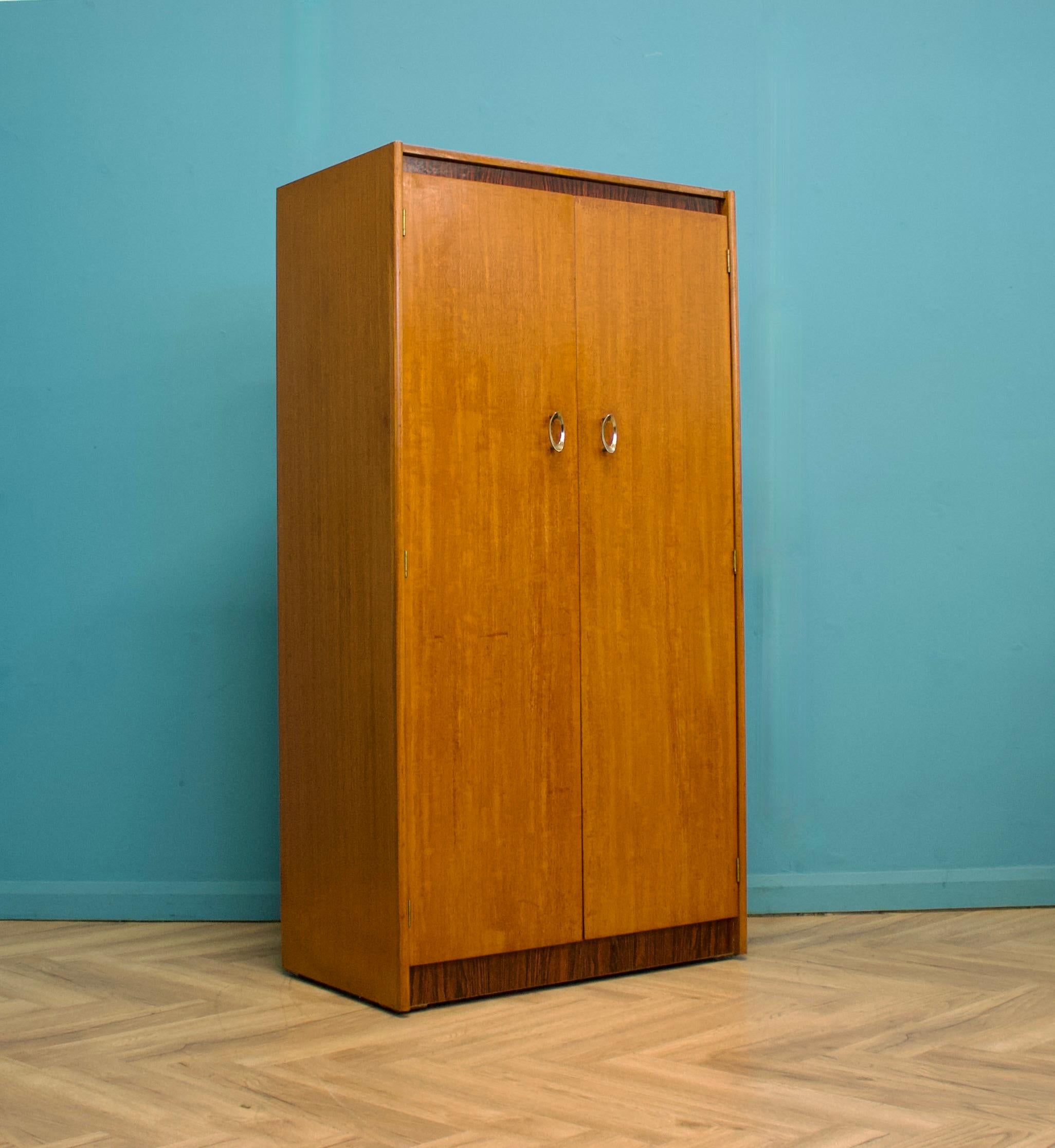 Mid-Century Modern Teak Double Wardrobe, 1960s For Sale