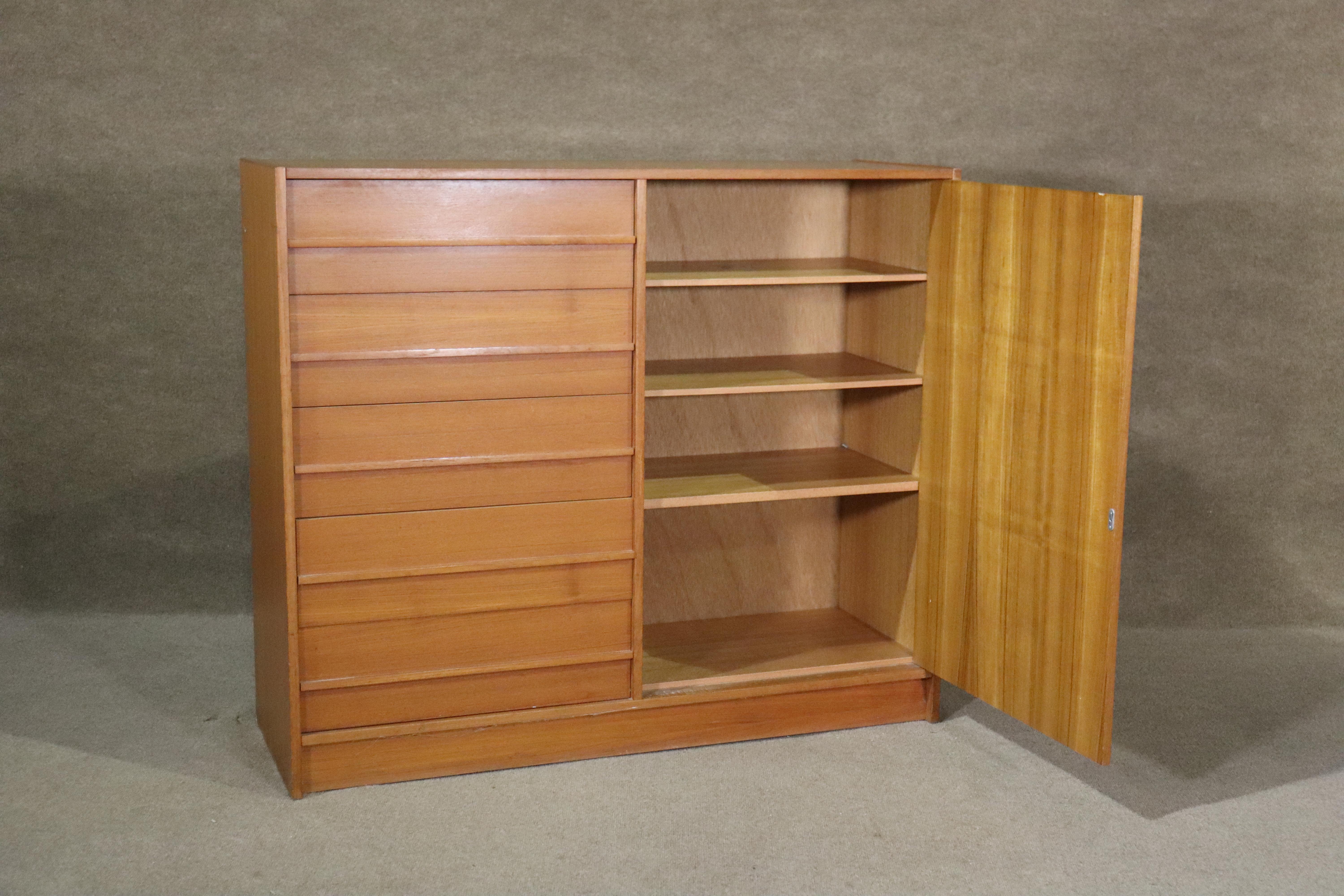 Mid-Century Modern Teak Dresser & Cabinet For Sale