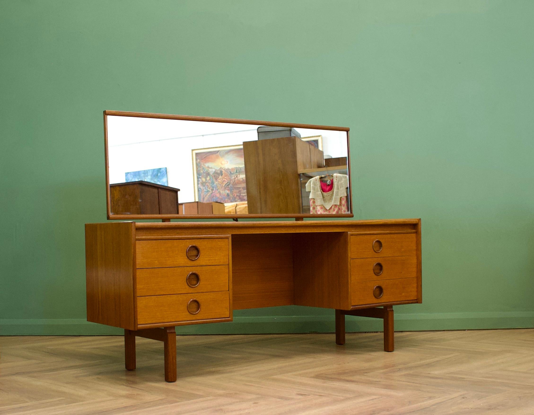 Mid-Century Modern Teak Dressing Table and Stool from Bath Cabinet Makers, 1960s, Set of 2