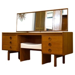 Teak Dressing Table and Stool from Bath Cabinet Makers, 1960s, Set of 2