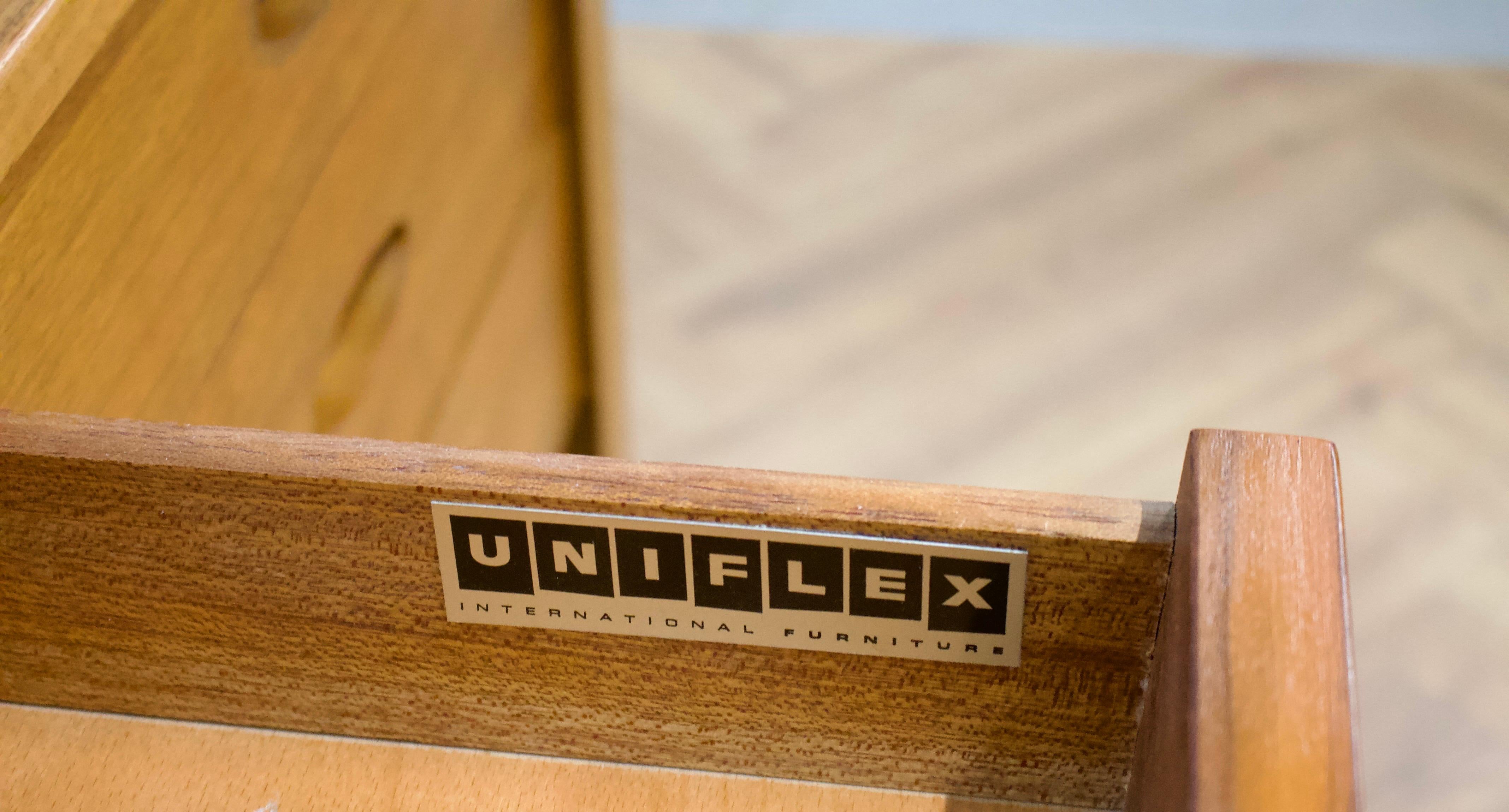 Teak Dressing Table and Stool from Uniflex, 1960s, Set of 2 5