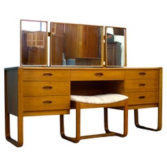 Teak Dressing Table and Stool from Uniflex, 1960s, Set of 2