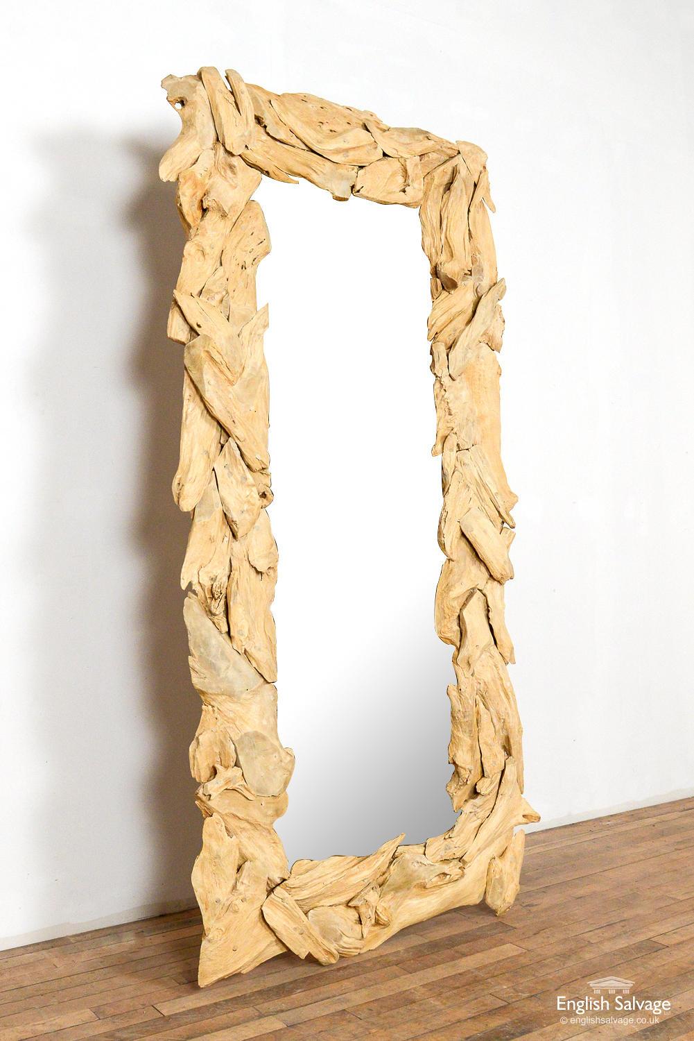 European Teak Drift Wood Mirror, 20th Century For Sale