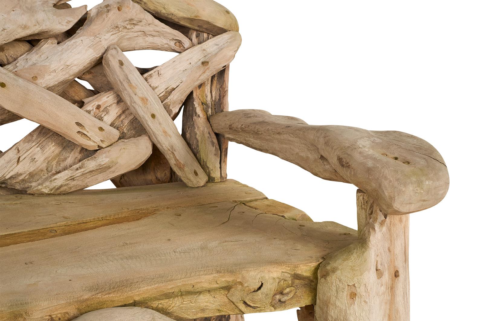 Teak Driftwood Garden Bench im Angebot 5