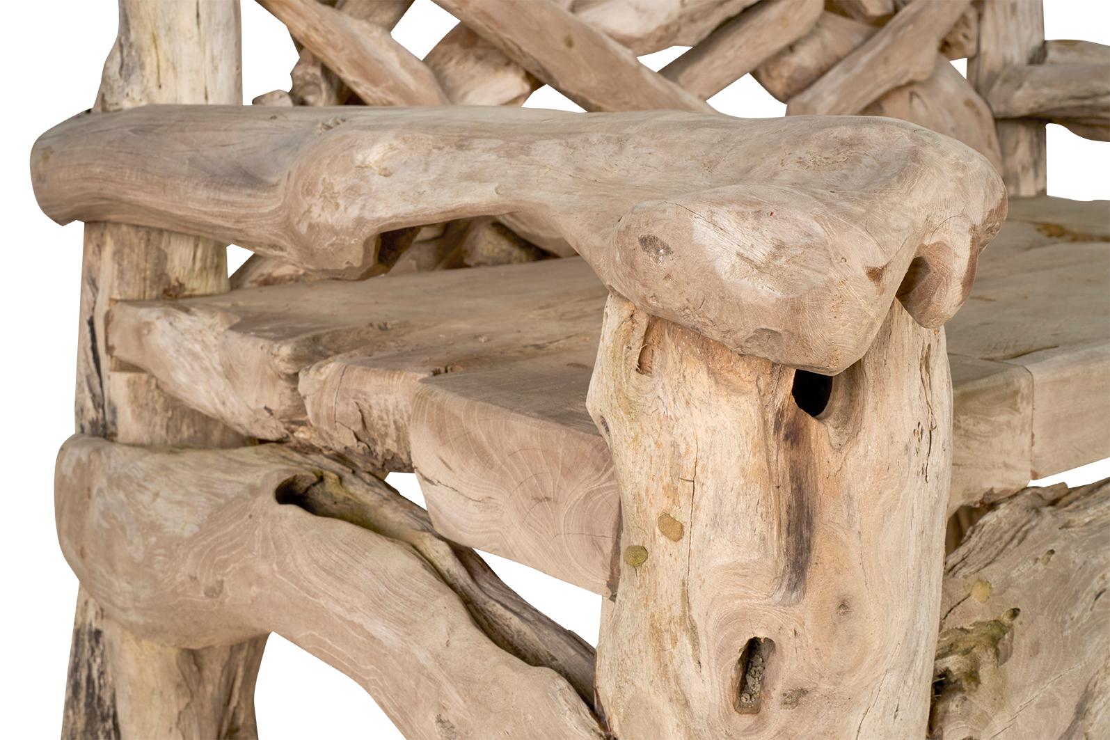 Teak Driftwood Garden Bench im Angebot 3