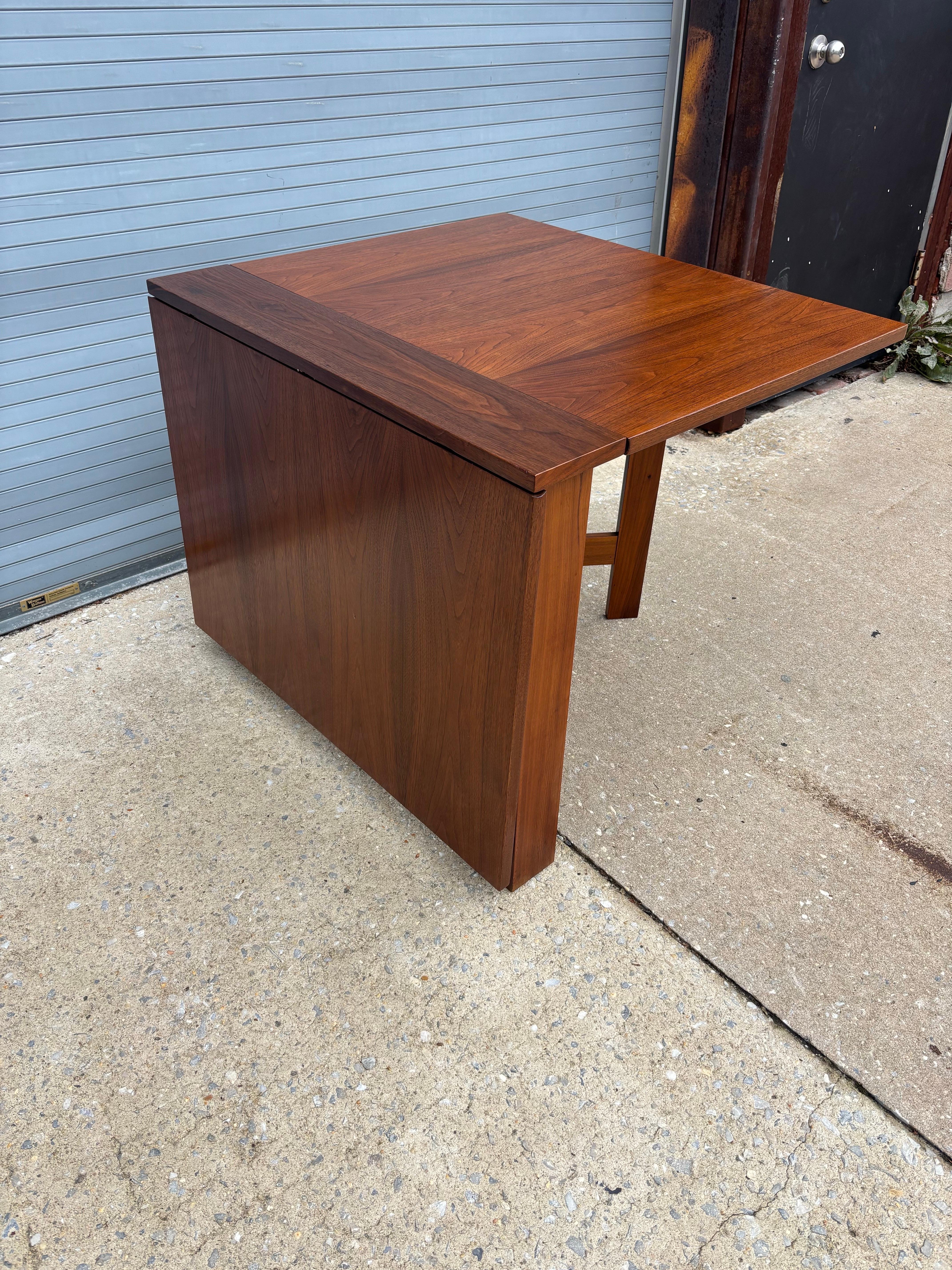 Scandinavian Modern Teak Drop-Leaf Dining Table, 2 Available! For Sale