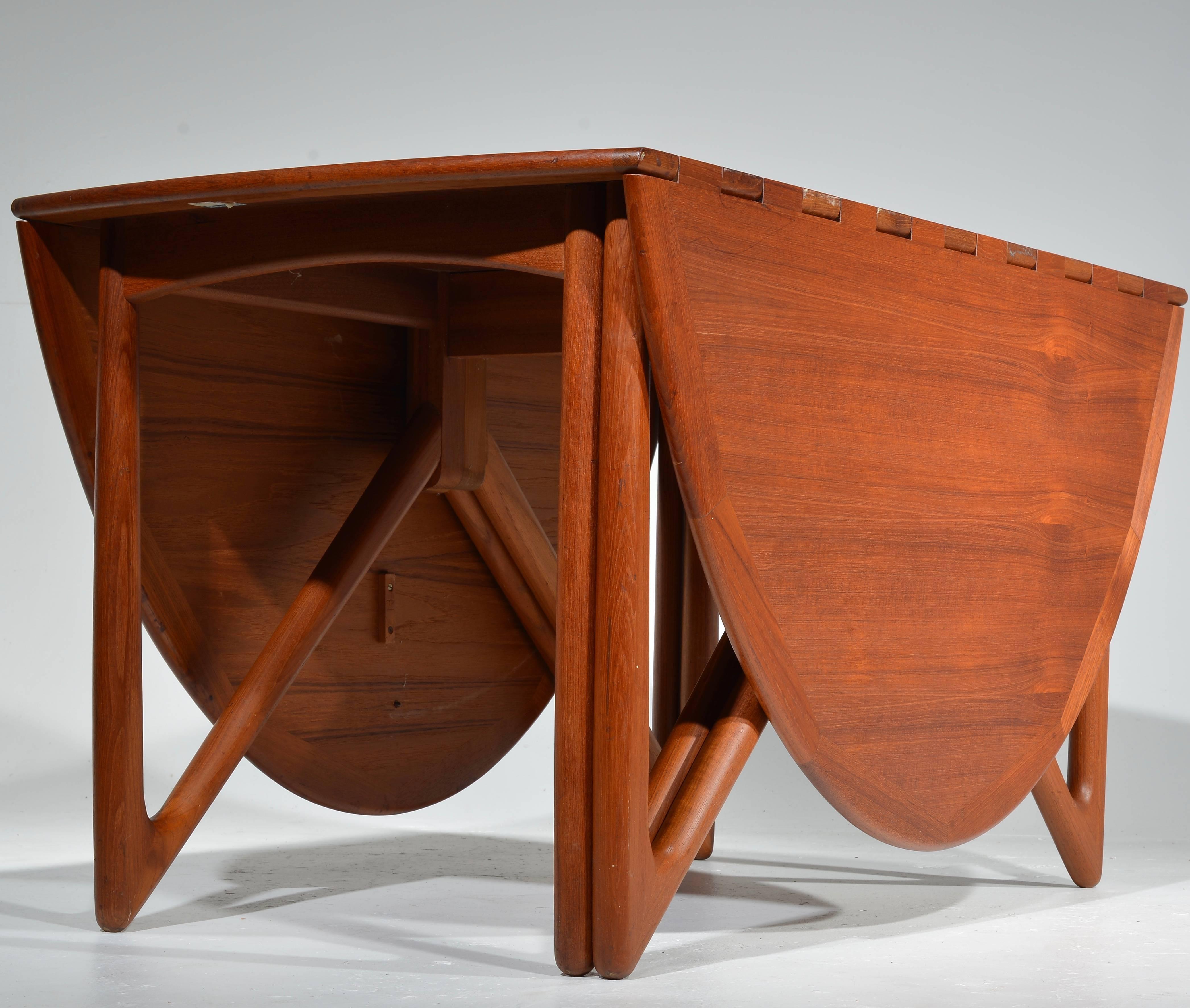 Teak Drop-Leaf Dining Table by Designed by Kurt Østervig 3