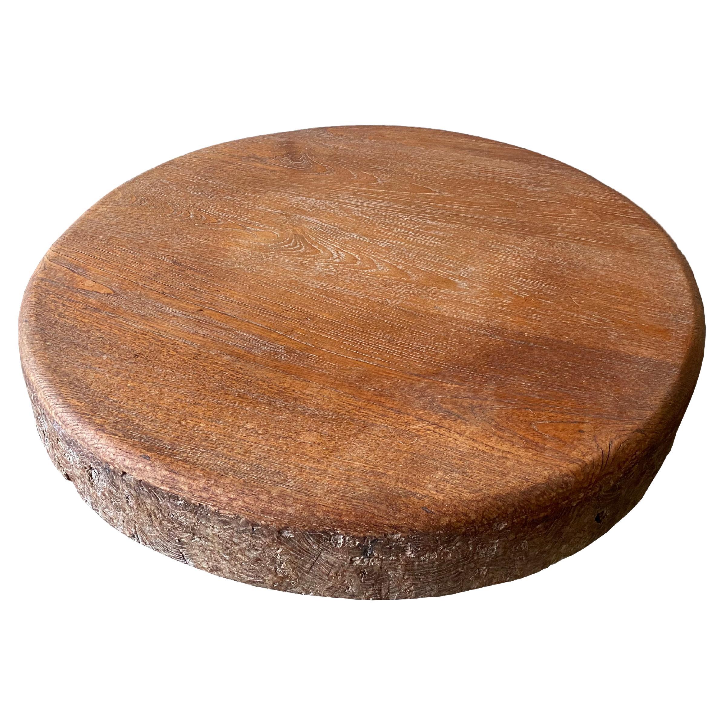 Teak Drum Low Table Crafted in Indonesia For Sale