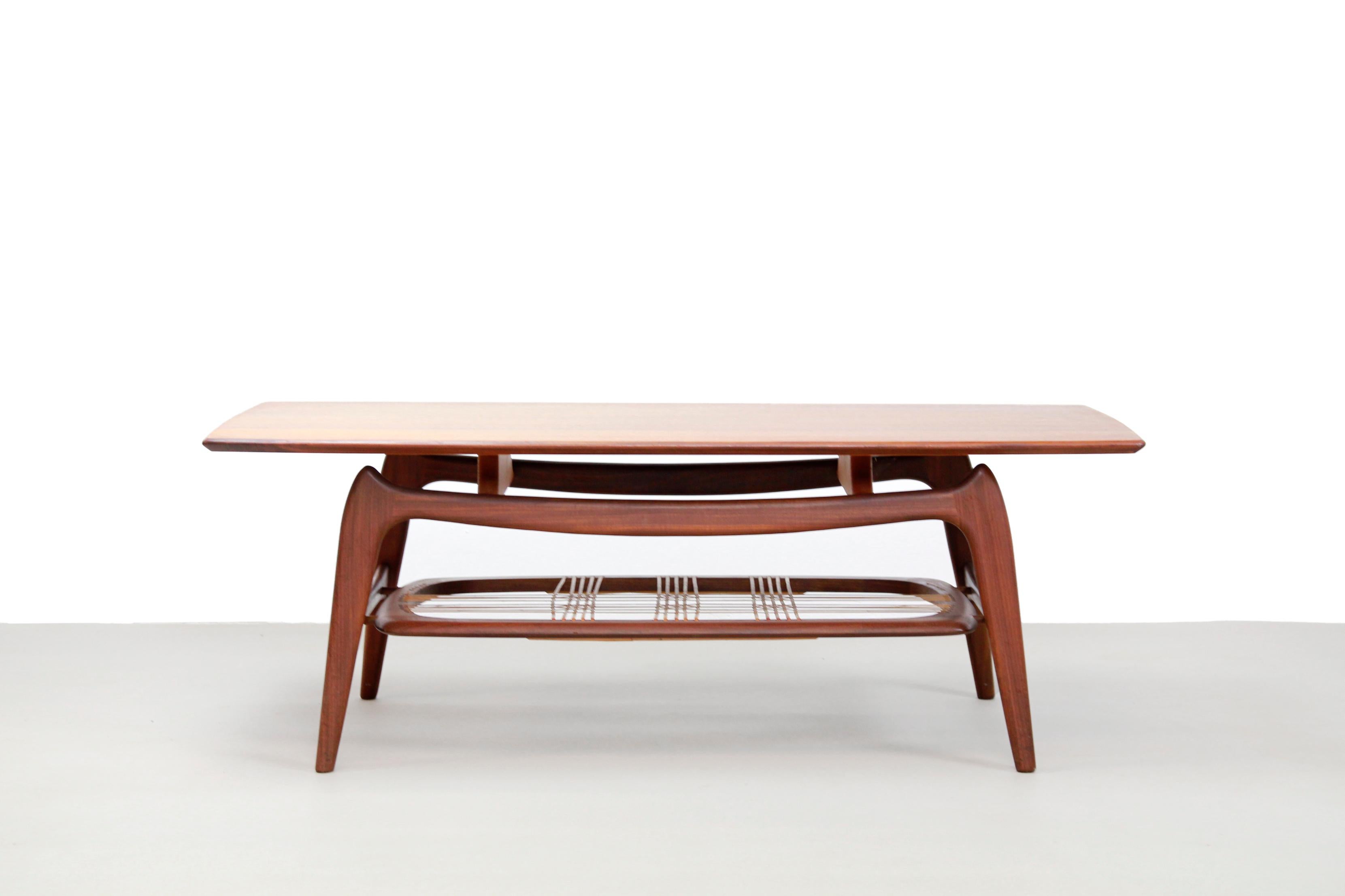 Mid-Century Modern Teak Dutch design coffee table by Louis van Teeffelen for WeBe