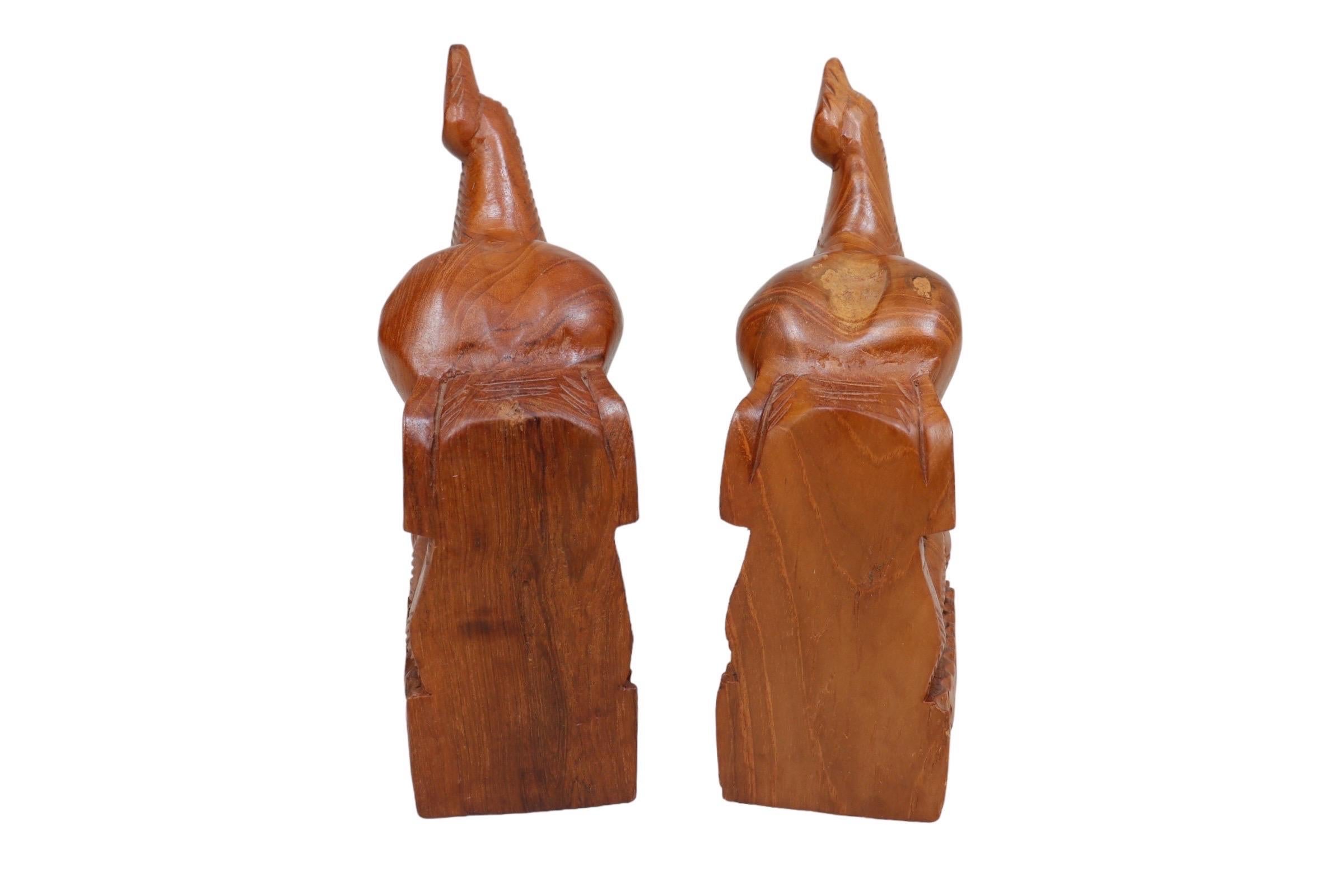 Teak Elephant Bookends - a Pair For Sale 1