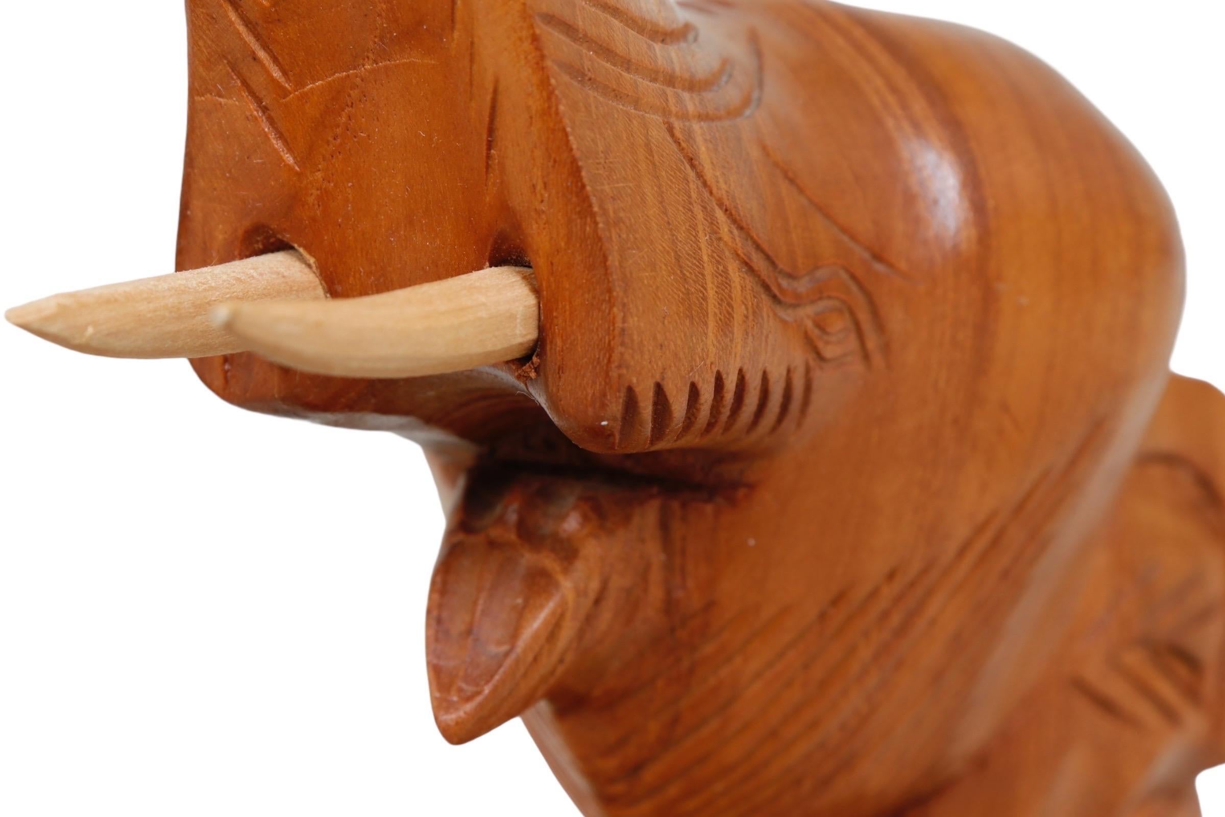 Teak Elephant Bookends - a Pair For Sale 3