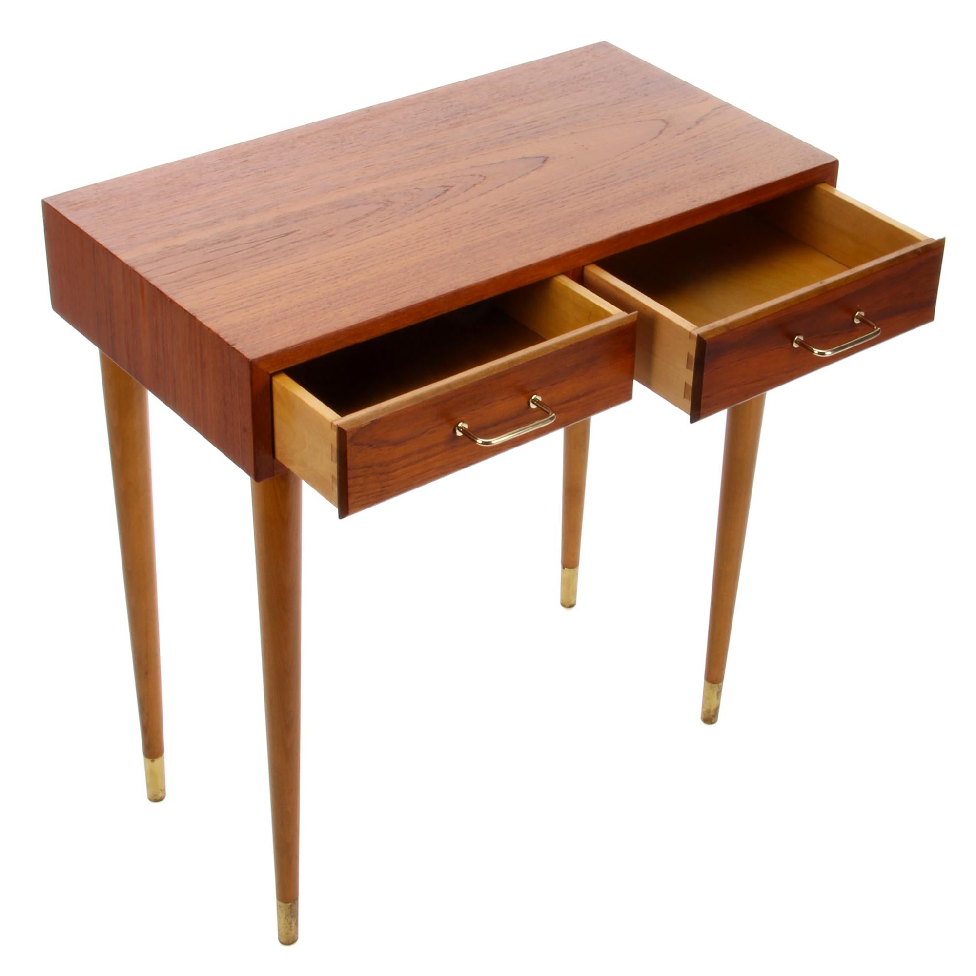 Mid-Century Modern Teak Entry Table, 1960s Danish Console Table or Side Table with Two Drawers