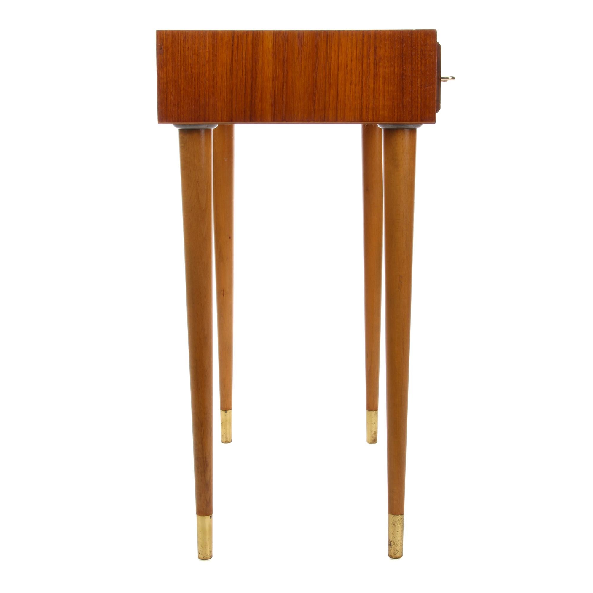 Teak Entry Table, 1960s Danish Console Table or Side Table with Two Drawers 1
