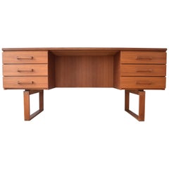 Teak Executive Desk by Henning Jensen and Torben Valeur, 1960s For Sale ...