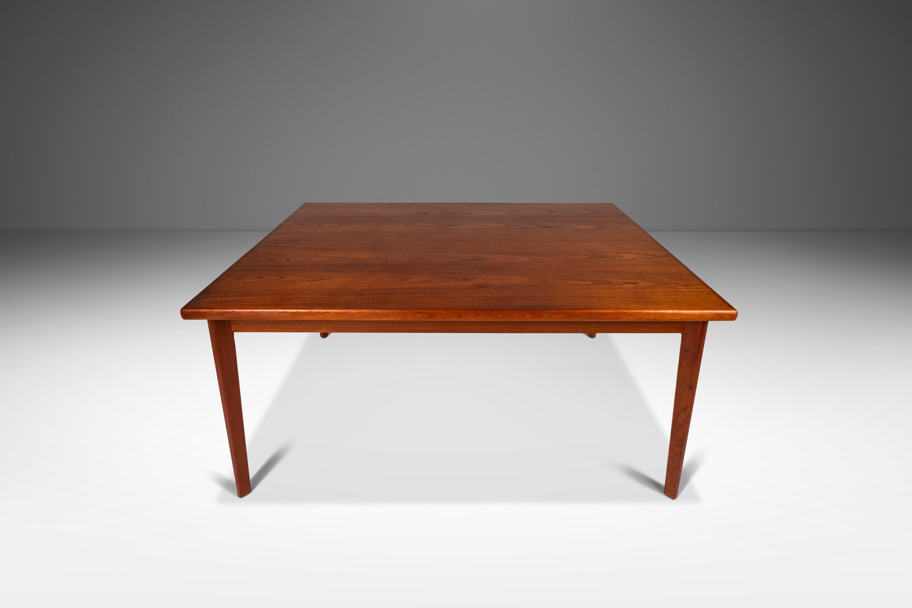 Danish Teak Expansion Dining Table w/ Stow-in Leaves by BRDR Furbo, Denmark, c. 1960s For Sale