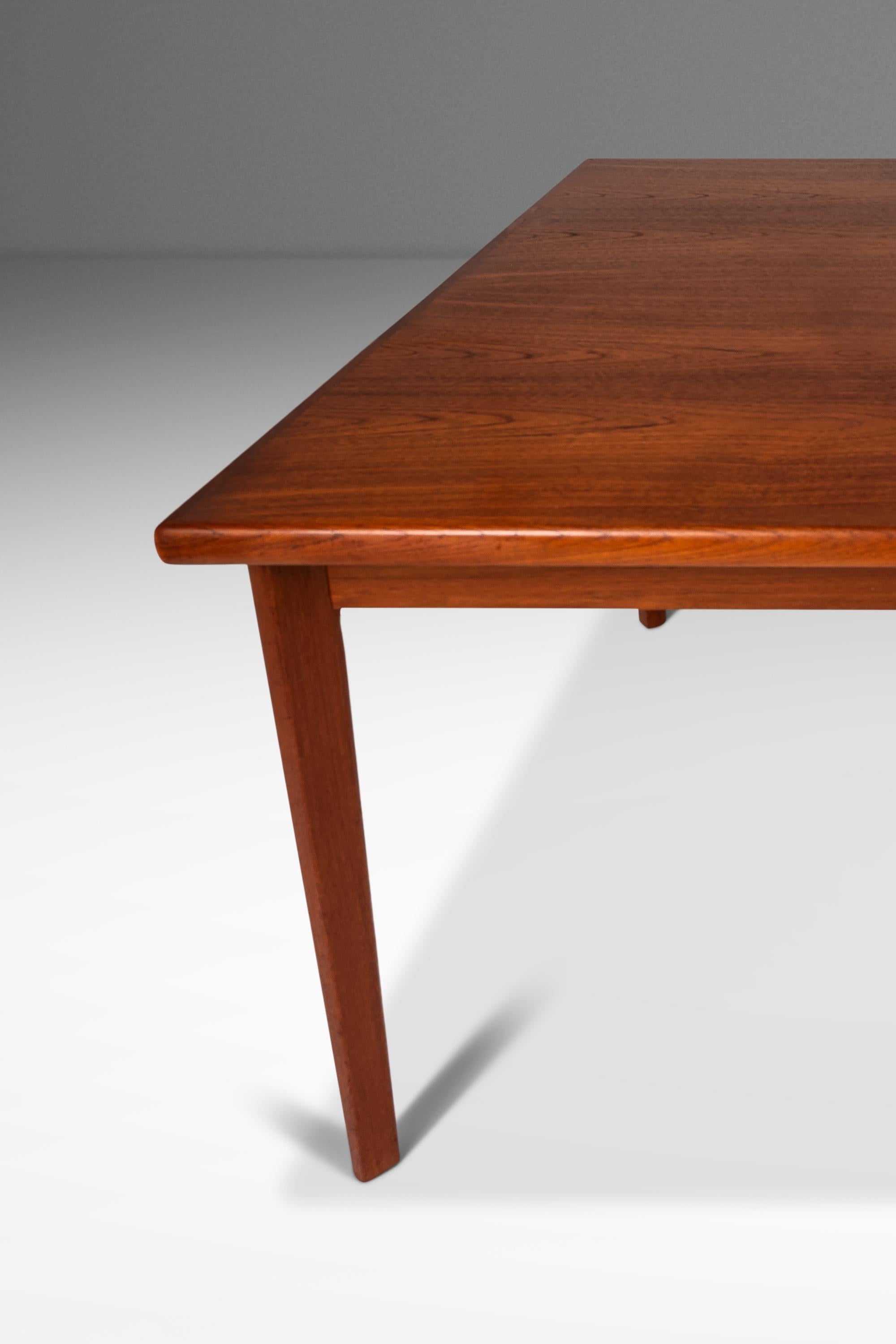 Teak Expansion Dining Table w/ Stow-in Leaves by BRDR Furbo, Denmark, c. 1960s For Sale 2