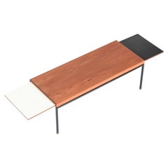 Teak Extendable Coffee Table Black and White Germany 1960