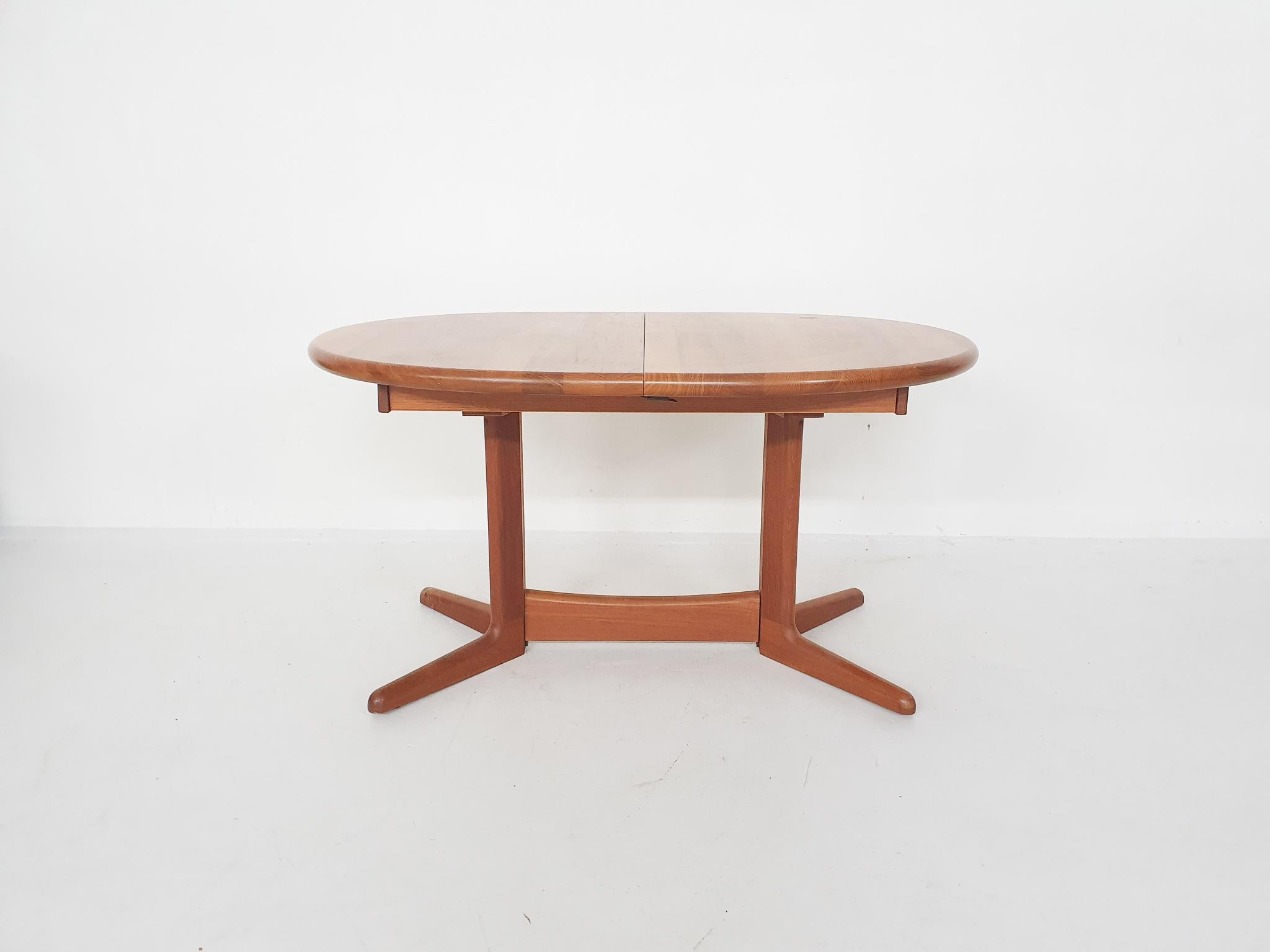 Scandinavian Modern Teak Extendable Dining Table by Korup Stolefabrik Attr. Kai Kristiansen, 1960's