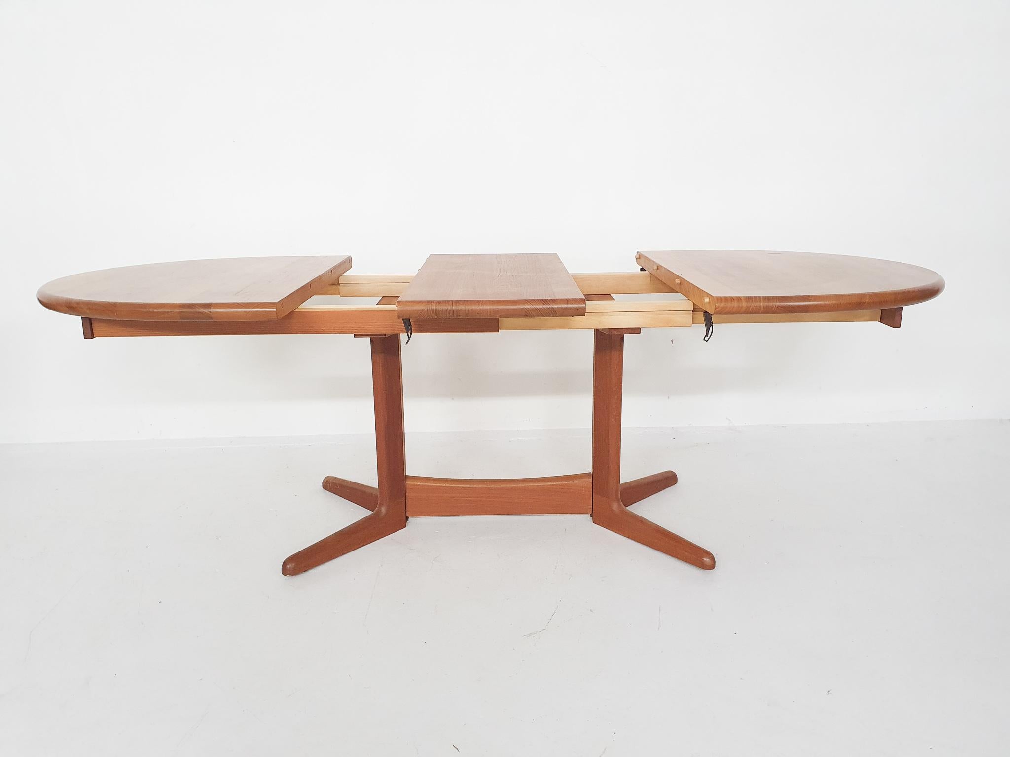 Mid-20th Century Teak Extendable Dining Table by Korup Stolefabrik Attr. Kai Kristiansen, 1960's