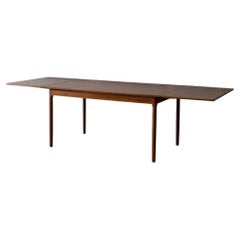 Teak Extendable Dining Table with Two Pull-Out Leaves Vintage Danish MCM 1960s