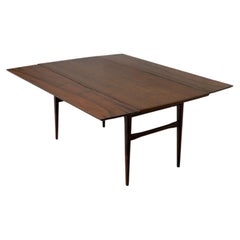 Teak Extendable Rectangular Coffee Table with Two Leaves Vintage 1960s