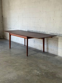 Teak Extendable Rectangular Dining Table with Two Leaves Danish Vintage 1960s