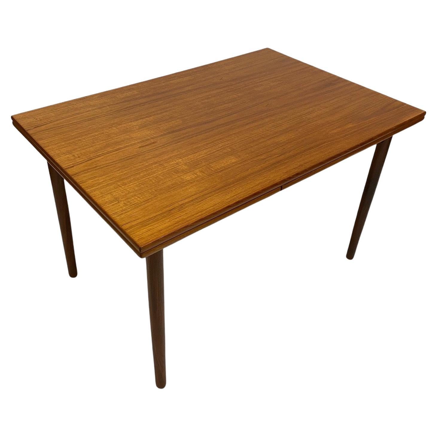 MidCentury German Extendable Dining Table in Teak and Oak by Hartmut