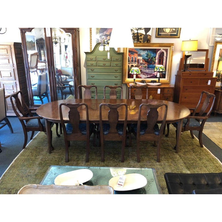 Teak Extension Dining Table + 8 Chairs, from Gumps Sf For Sale at 1stDibs