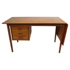 Teak Extension Top Sliding Drawer Desk by Arne Vodder / H. Sigh Denmark