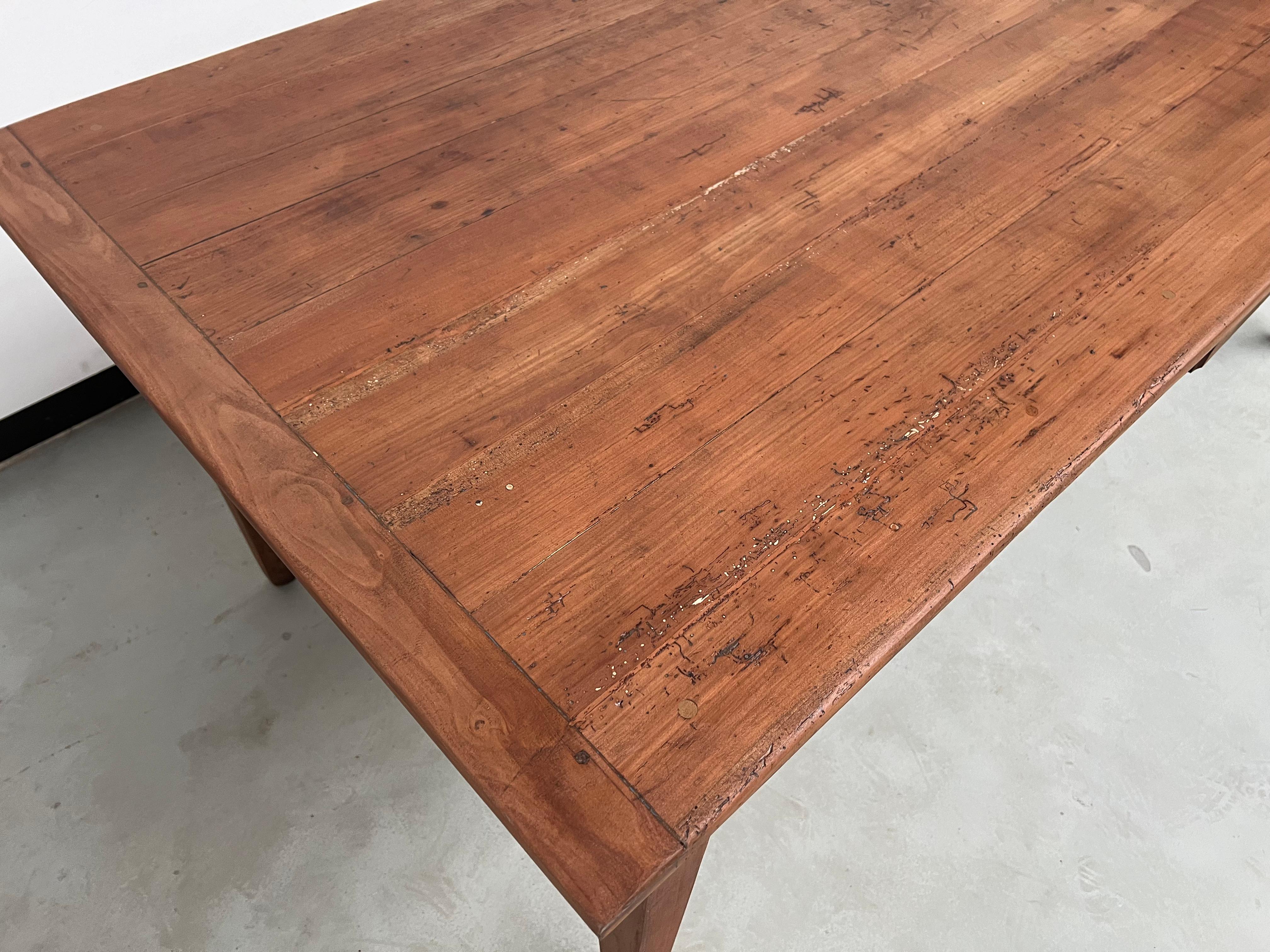 Teak farm table with spindle legs For Sale 5