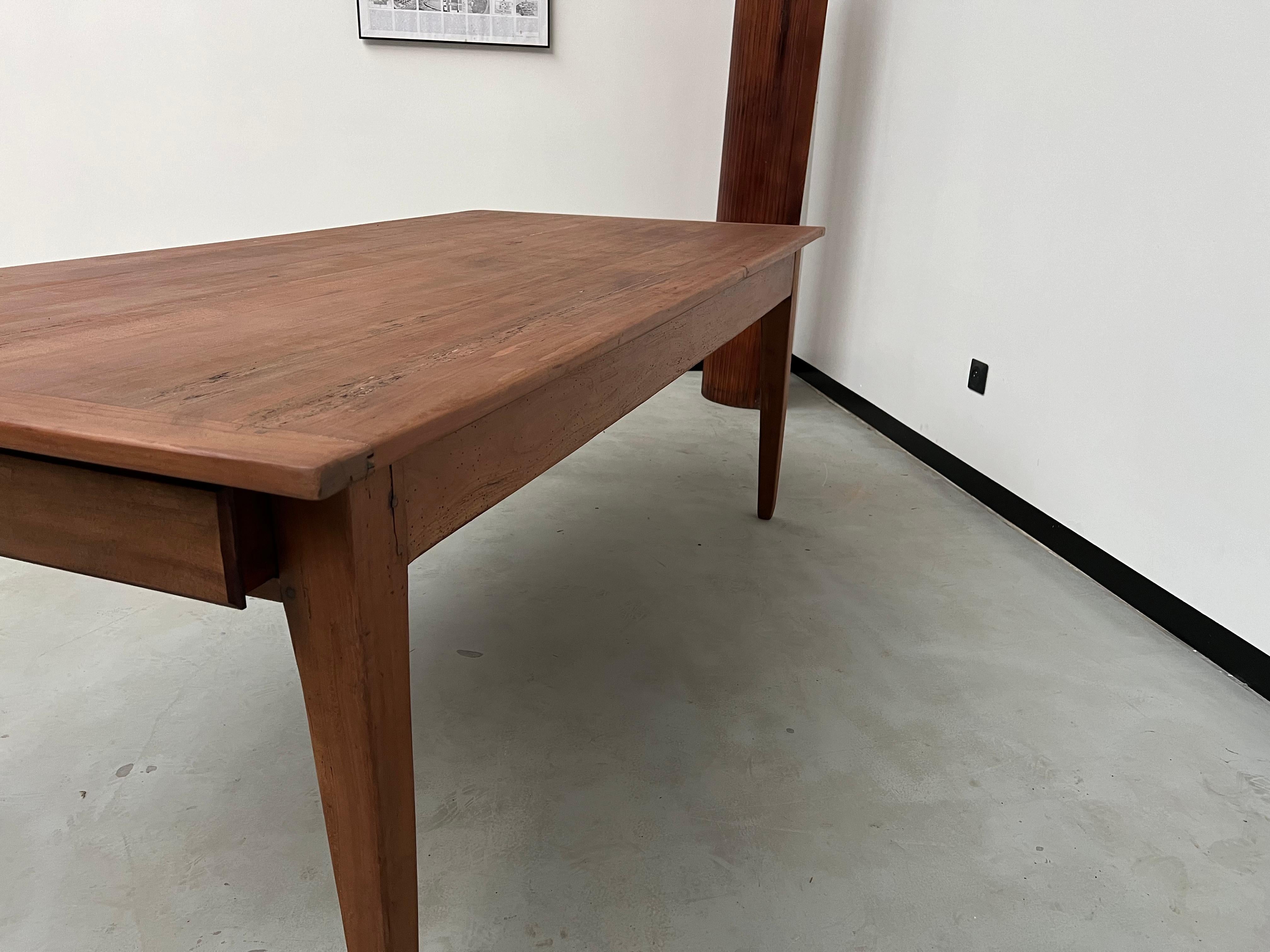 Teak farm table with spindle legs For Sale 12