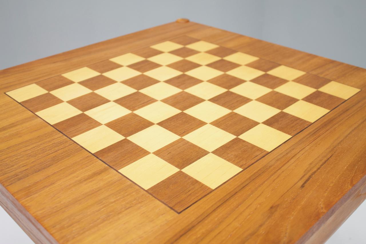 Danish Teak Flip-Top Chess Table by Georg Petersen, Denmark, 1960s