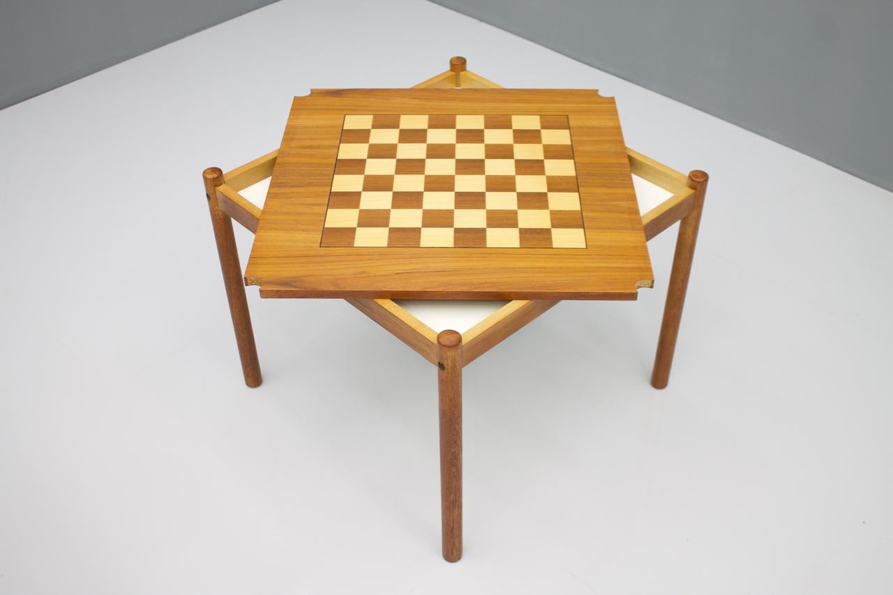 Teak Flip-Top Chess Table by Georg Petersen, Denmark, 1960s In Good Condition In Frankfurt / Dreieich, DE