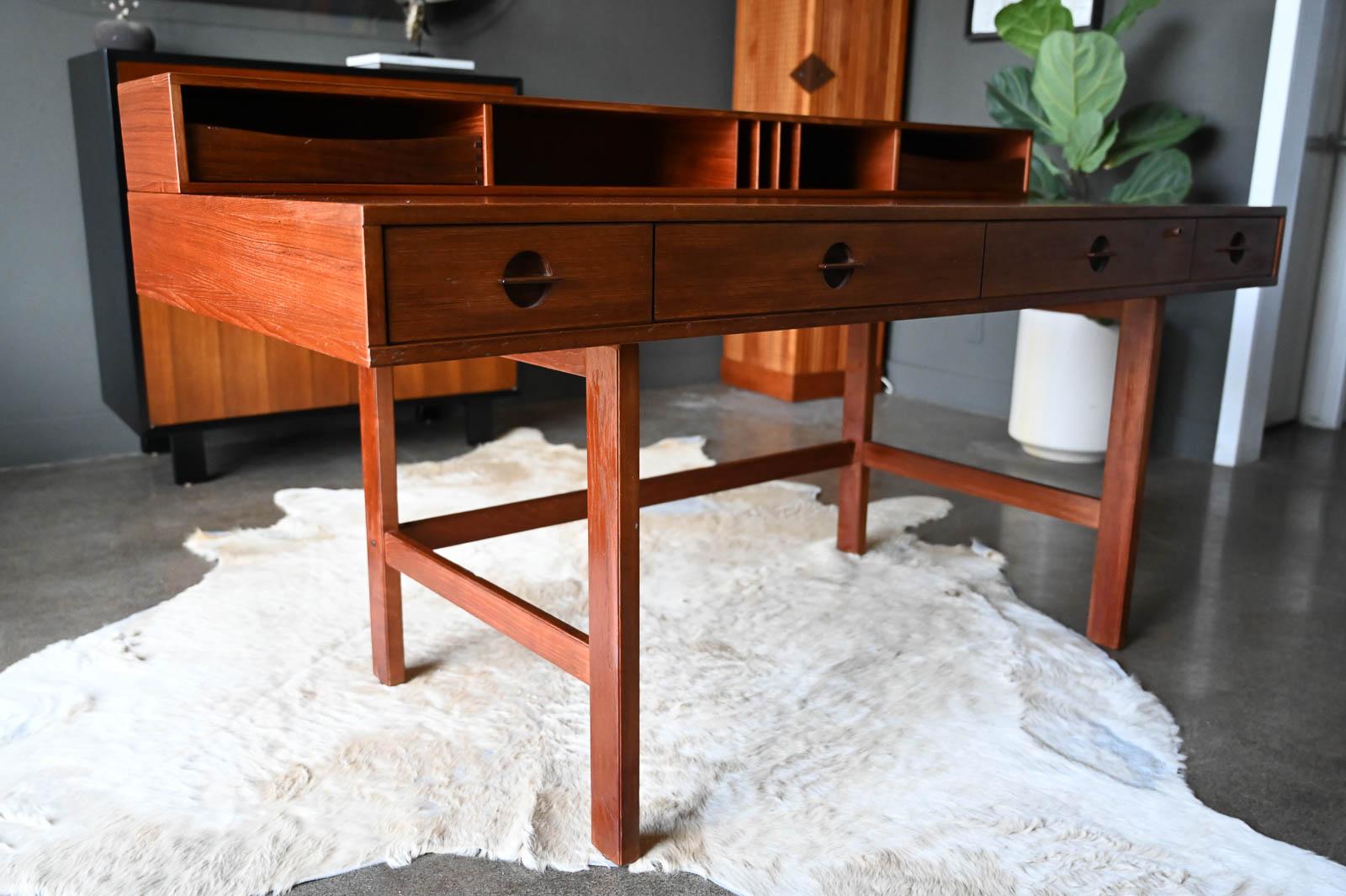 Late 20th Century Teak Flip-Top Partners Desk by Peter Løvig Nielsen, circa 1970