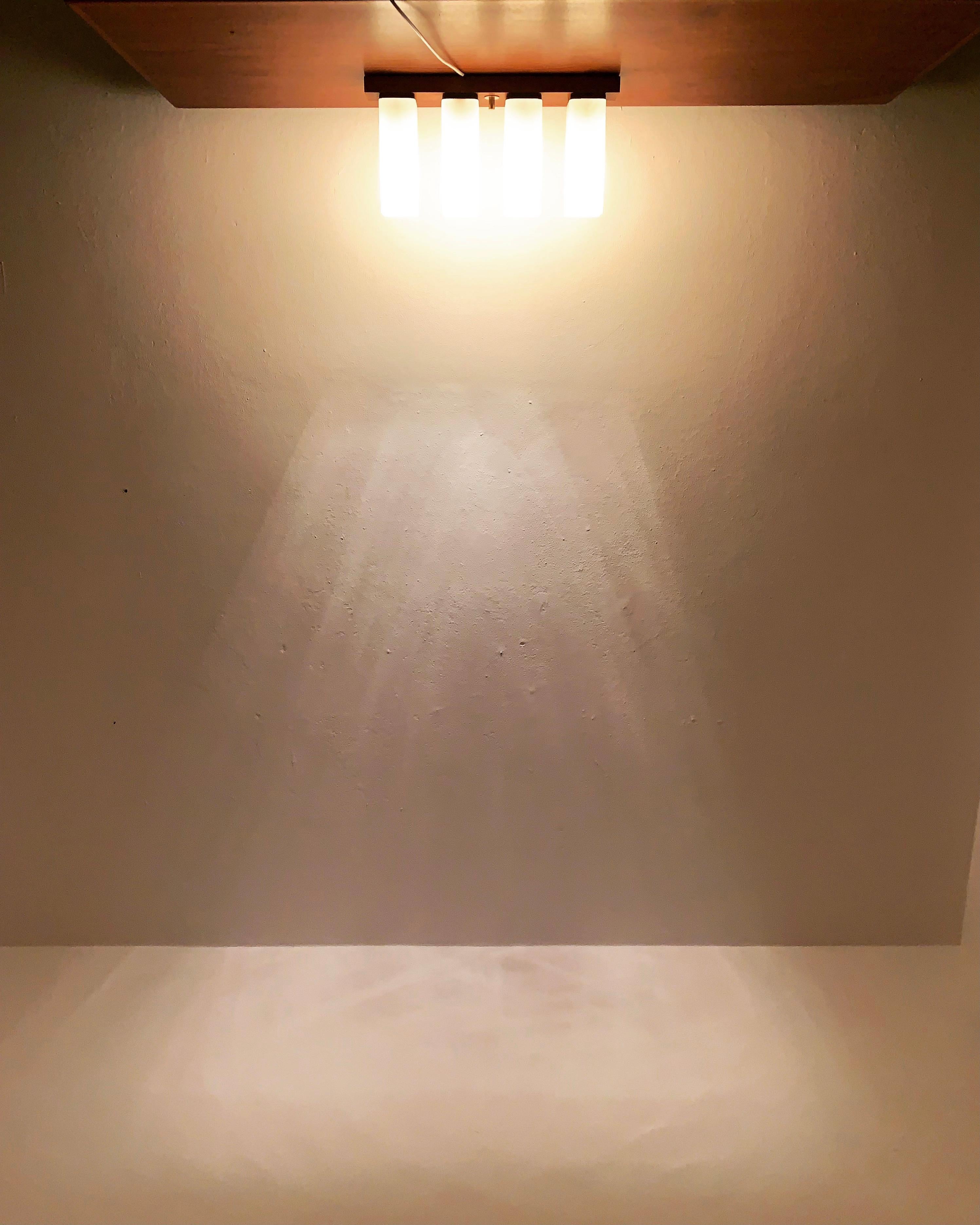 Plastic Teak Flush Lamp For Sale
