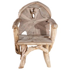 Teak Folk Art Dining Chair