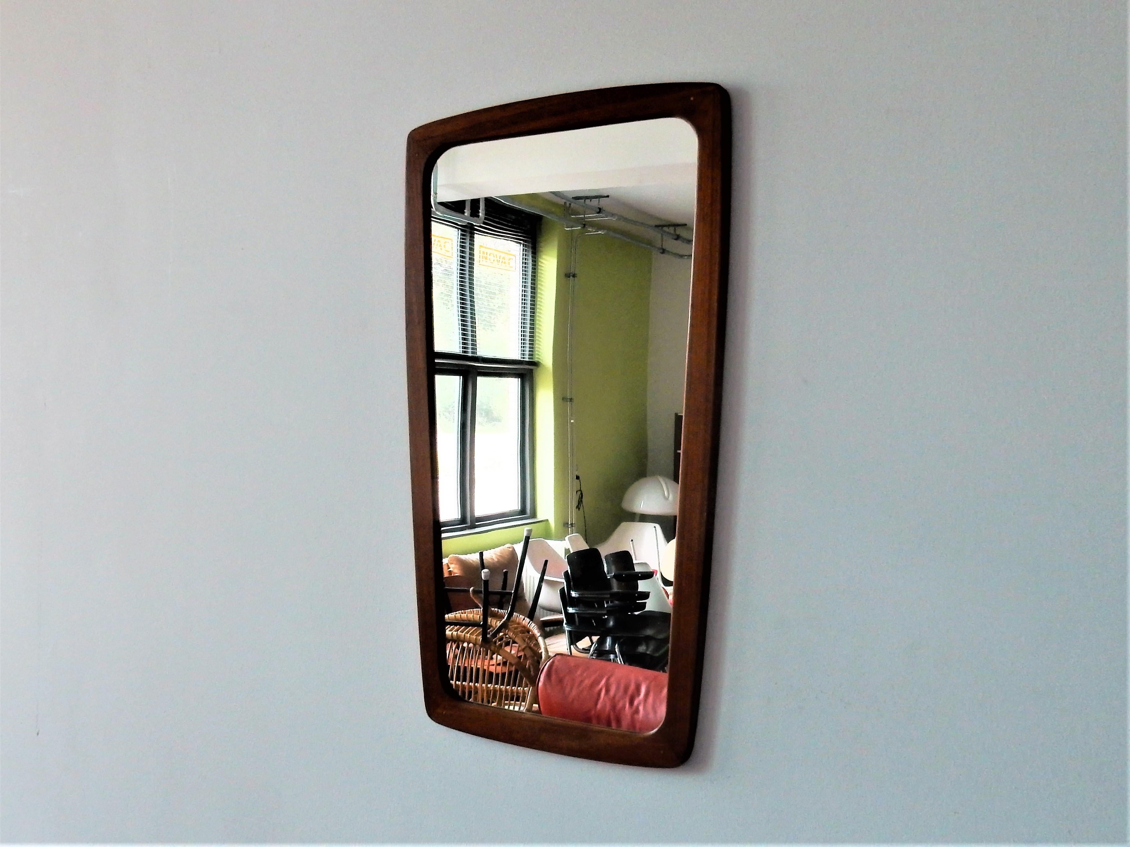 Mid-17th Century Teak Framed Mirror, Denmark 1960s