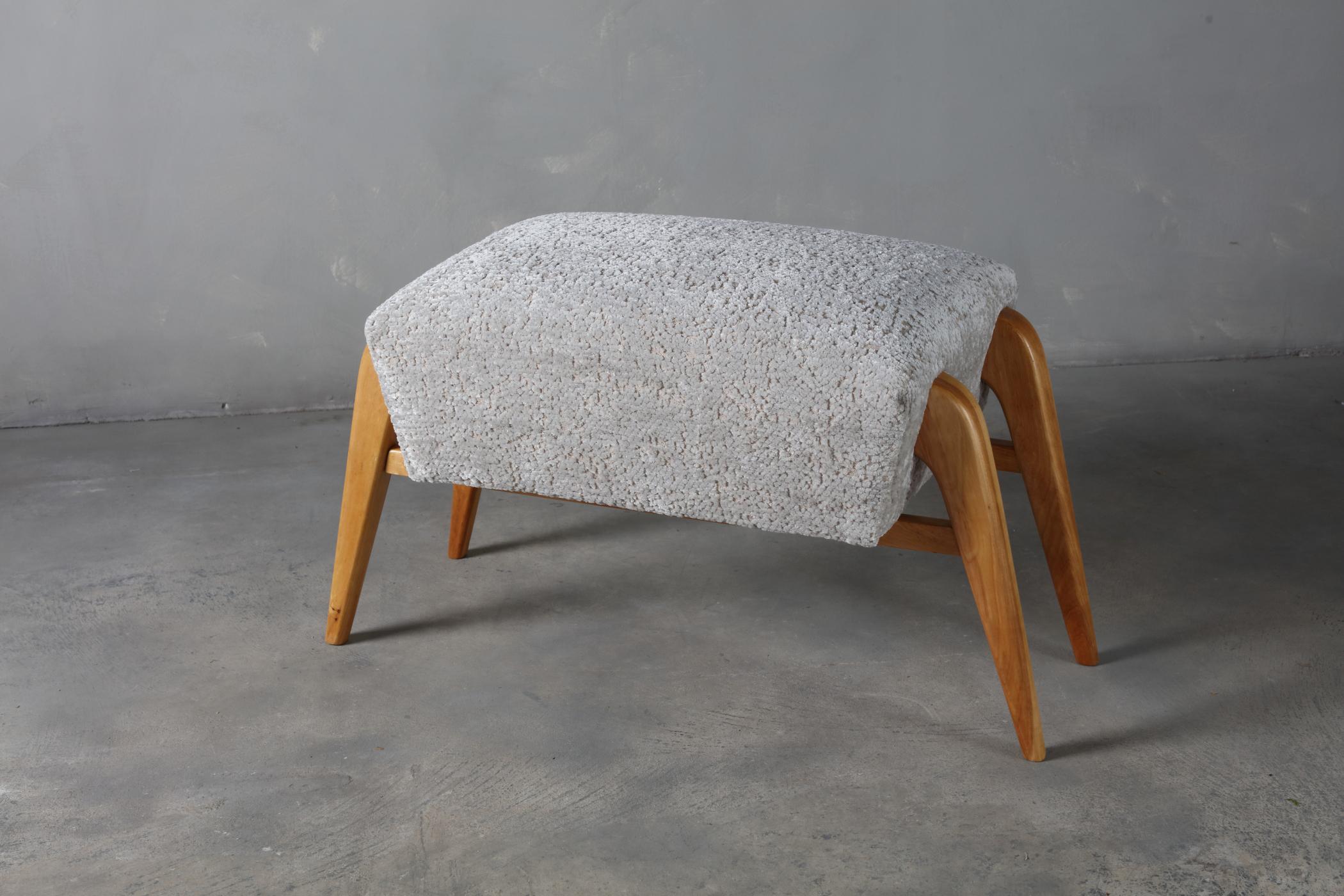 Mid-20th Century Teak functionalist stool, Sweden 1950s For Sale
