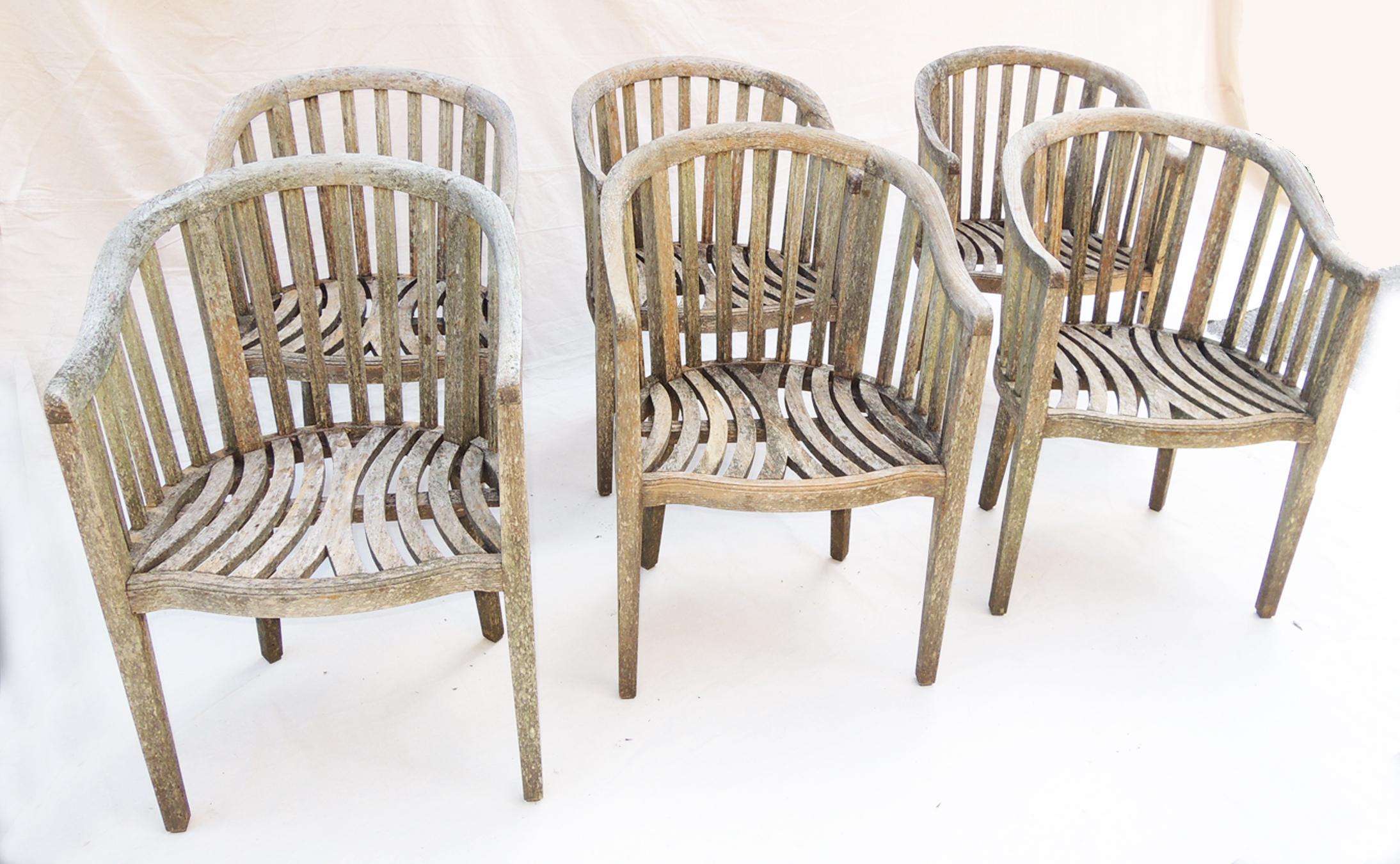 American Teak Garden Set, Table and Six Chairs by Munder-Skiles