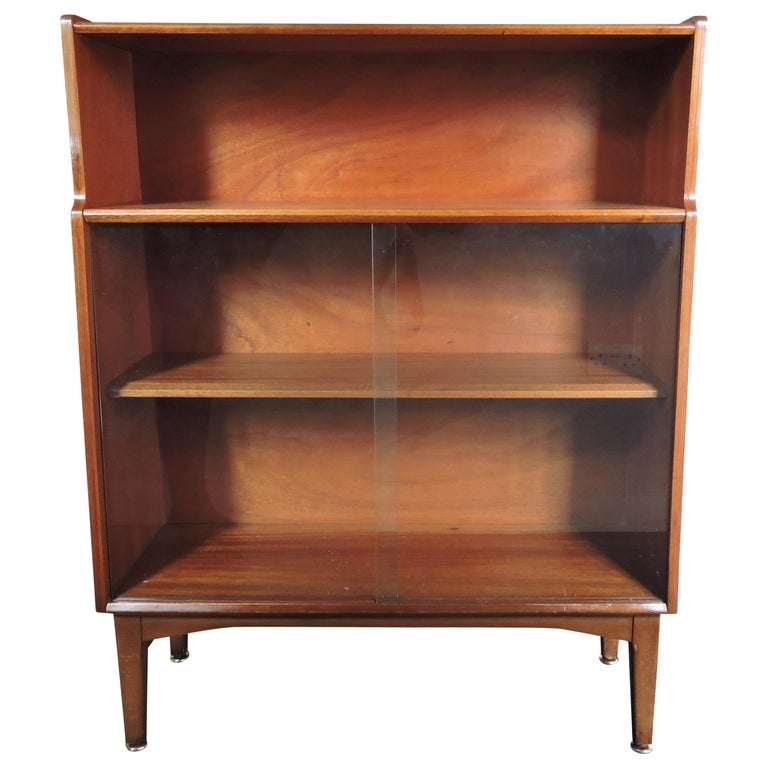 Teak Glass Fronted Bookcase by Nathan, 1960s at 1stDibs
