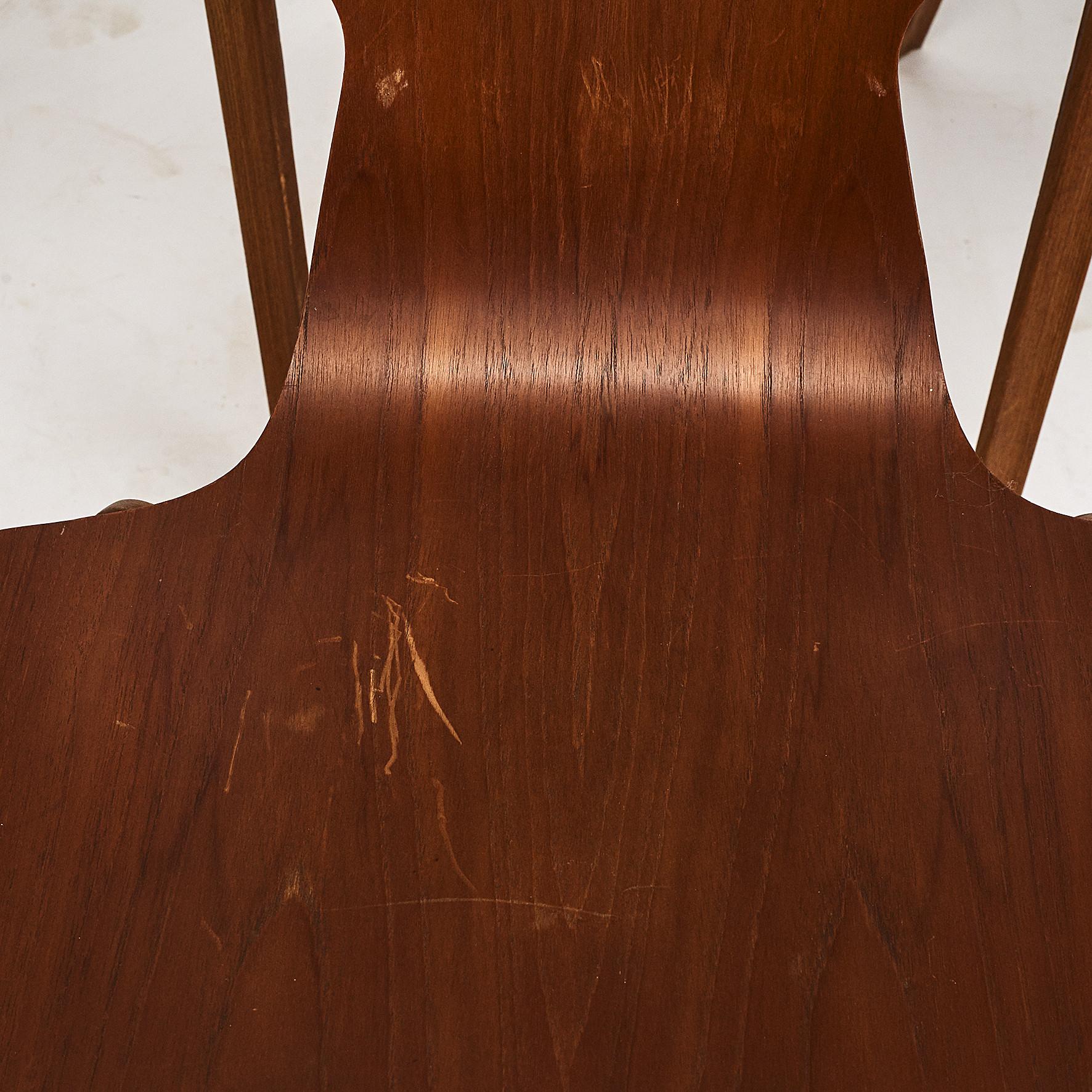 Teak Grand Prix Chairs by Arne Jacobsen, Set of Six 6