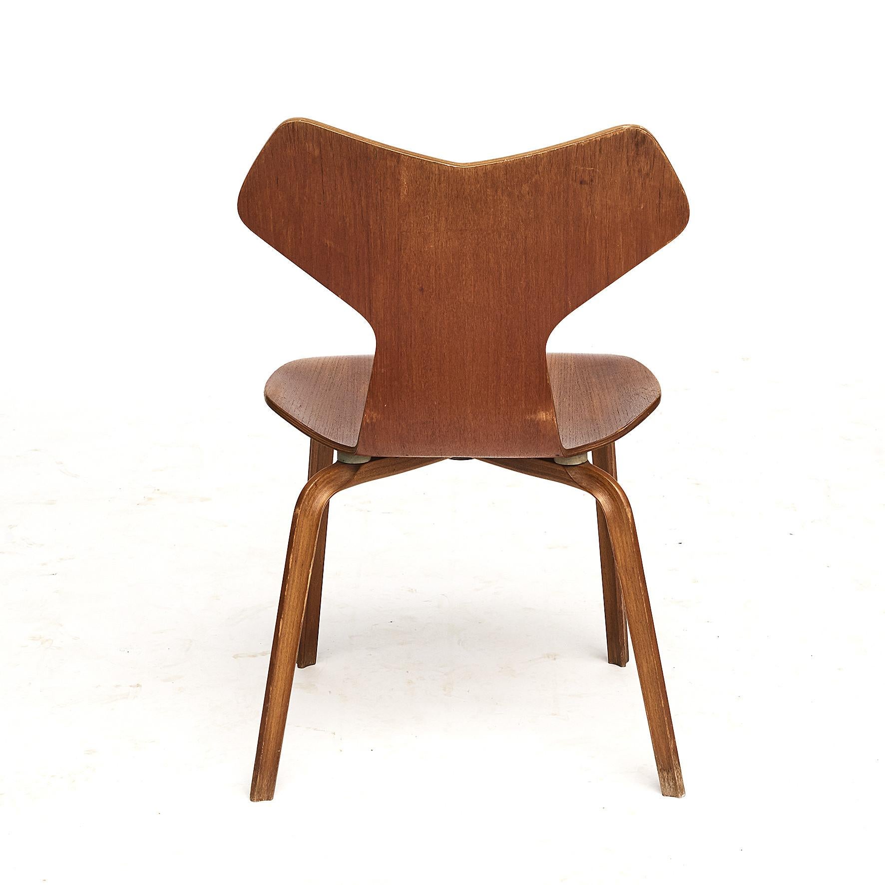 Danish Teak Grand Prix Chairs by Arne Jacobsen, Set of Six