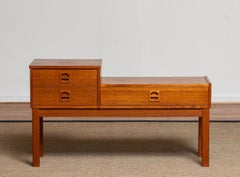 Teak Hall Cabinet / Side Table / Telephone Bench Made in Sweden in the '60s