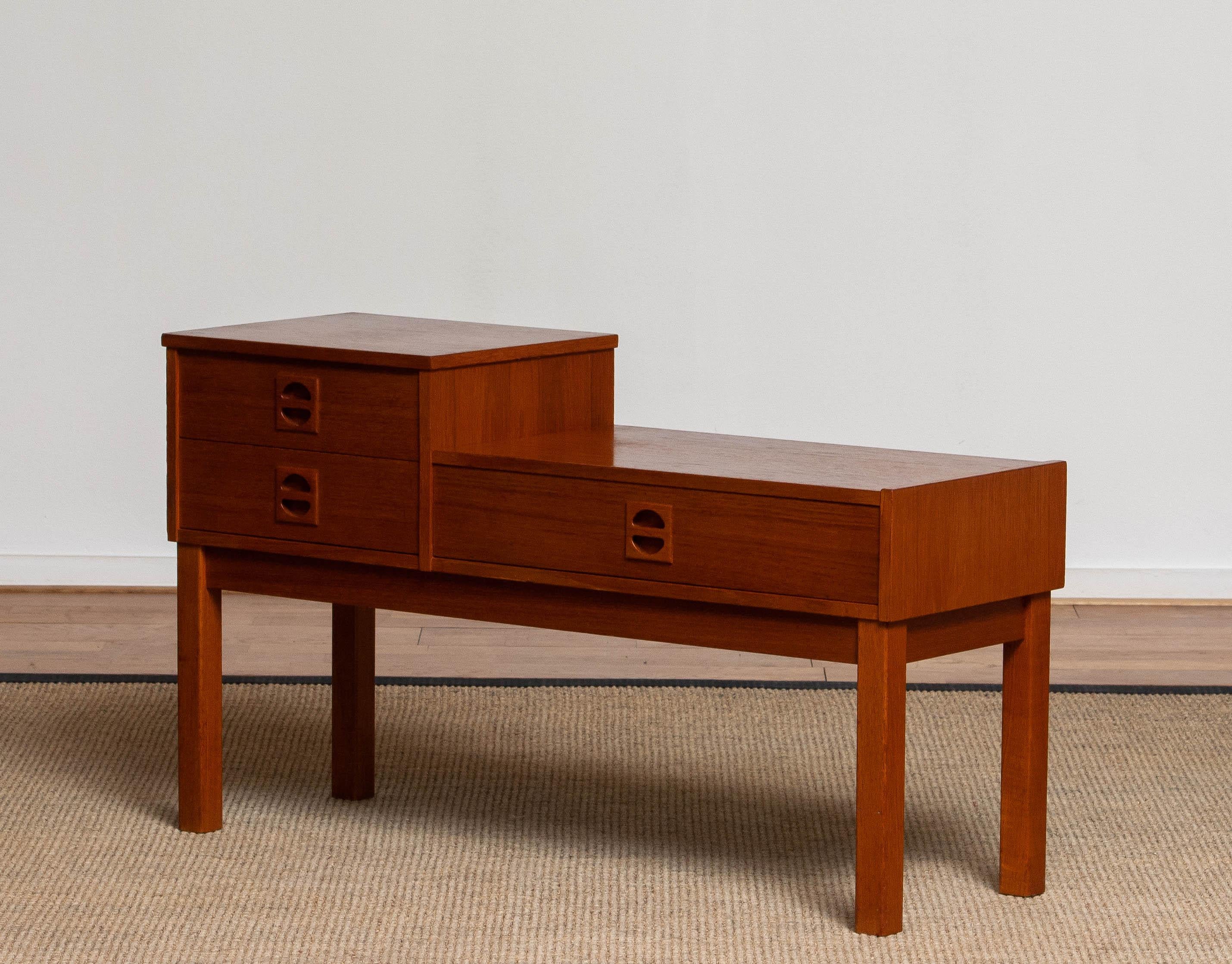 Mid-20th Century Teak Hall Cabinet / Side Table / Telephone Bench Made in Sweden in the '60s