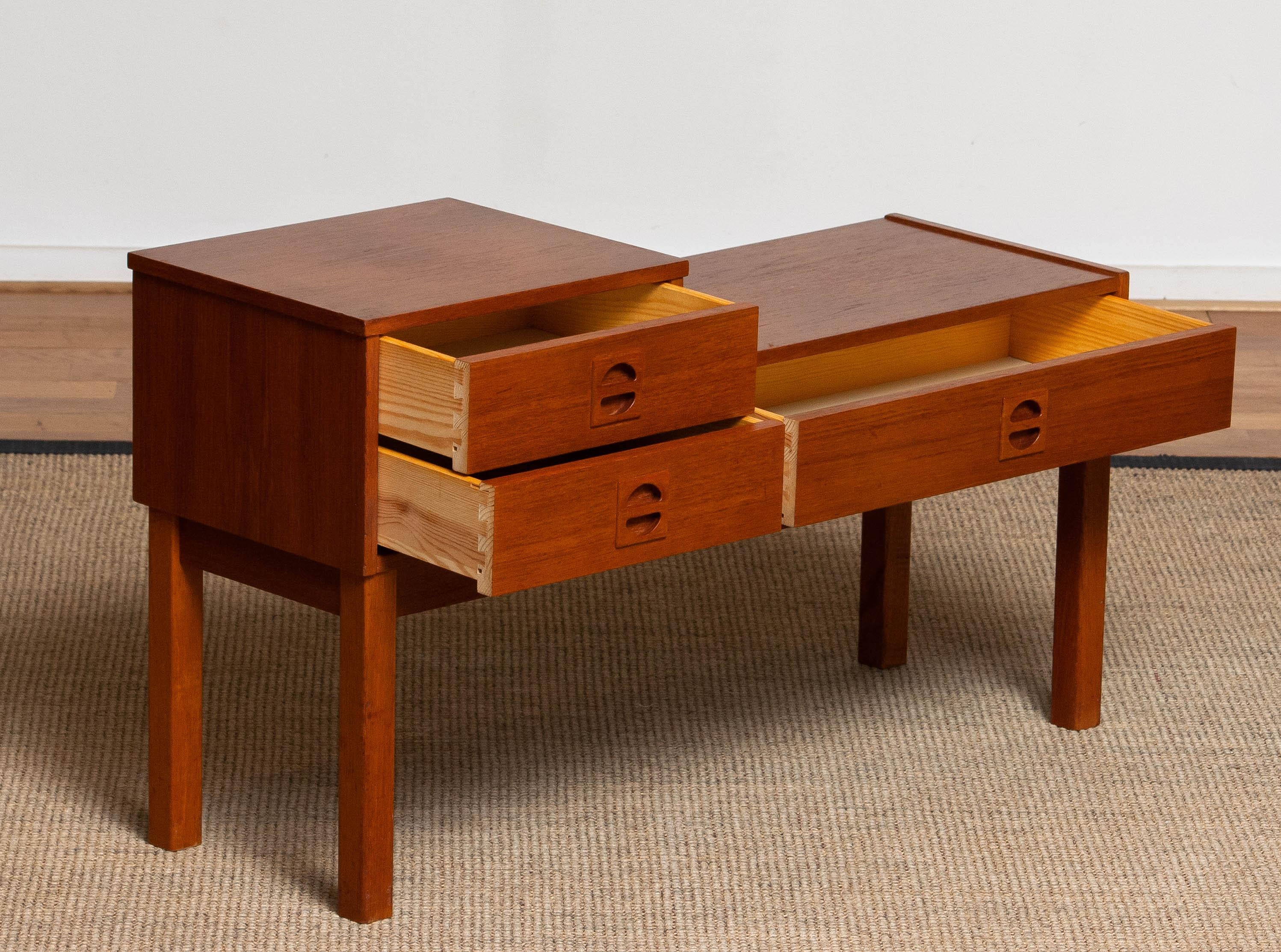 Teak Hall Cabinet / Side Table / Telephone Bench Made in Sweden in the '60s 3