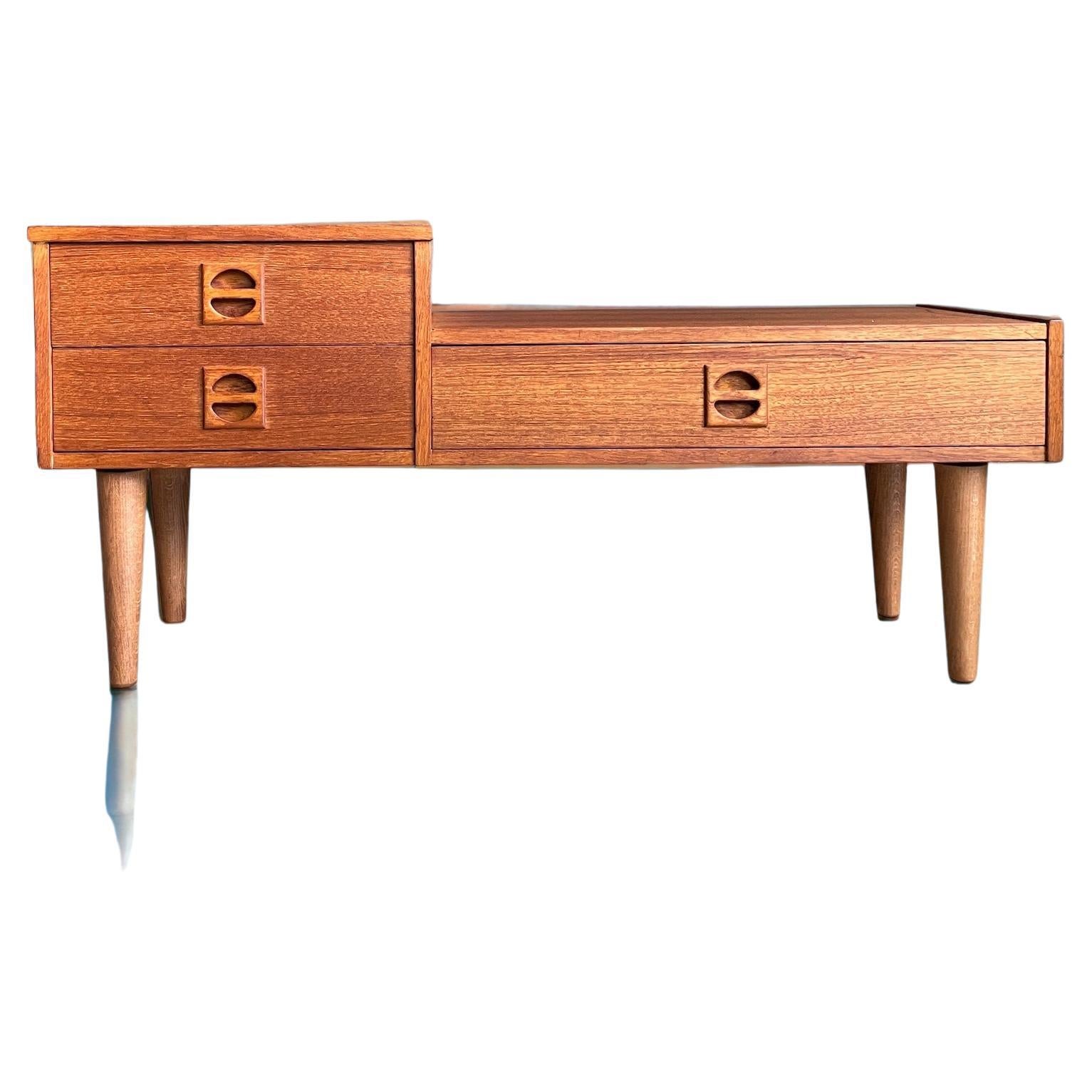 Teak Hallway Sideboard Bench, Denmark, 1960s