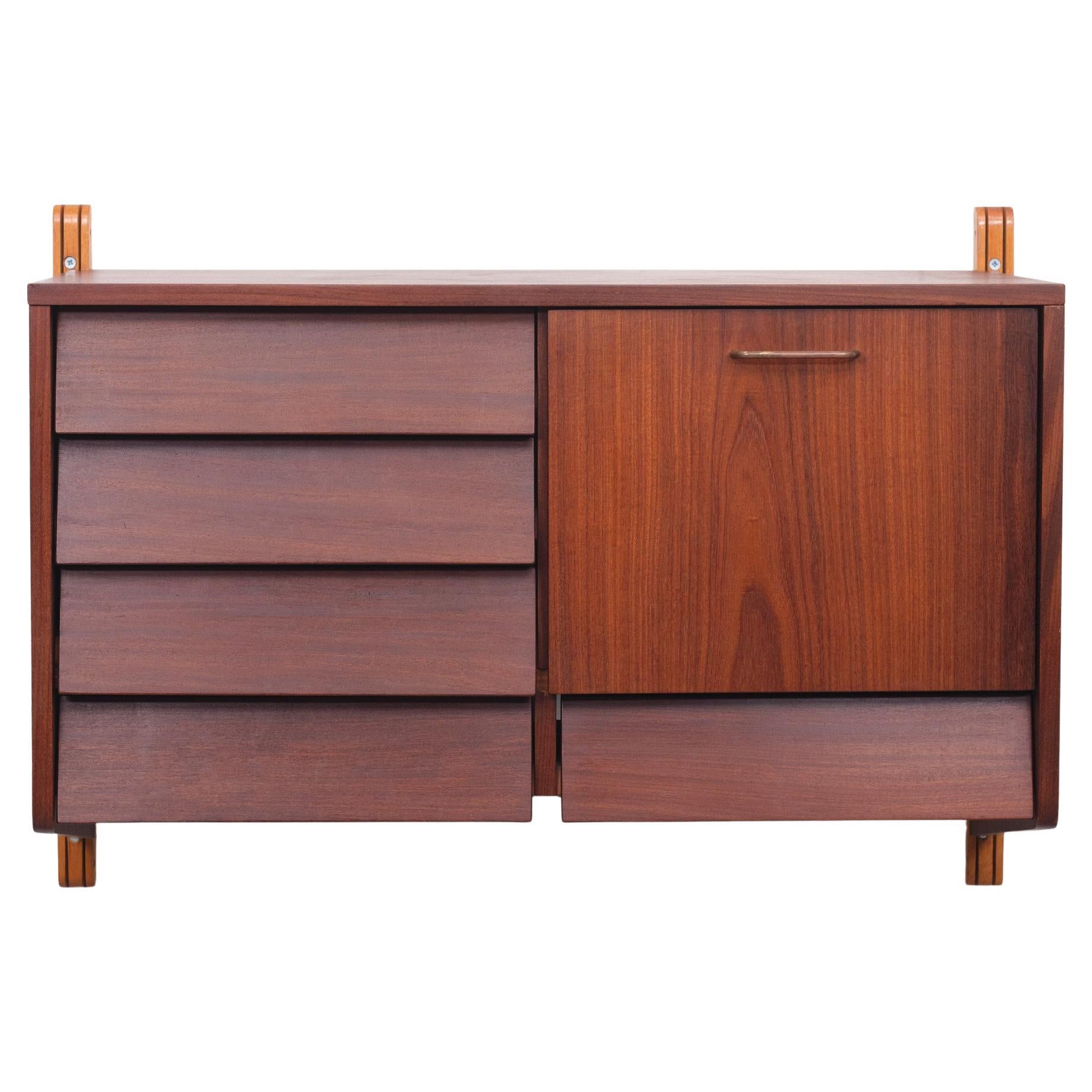 Teak Hanging Wall Cabinet Holland 1960s For Sale